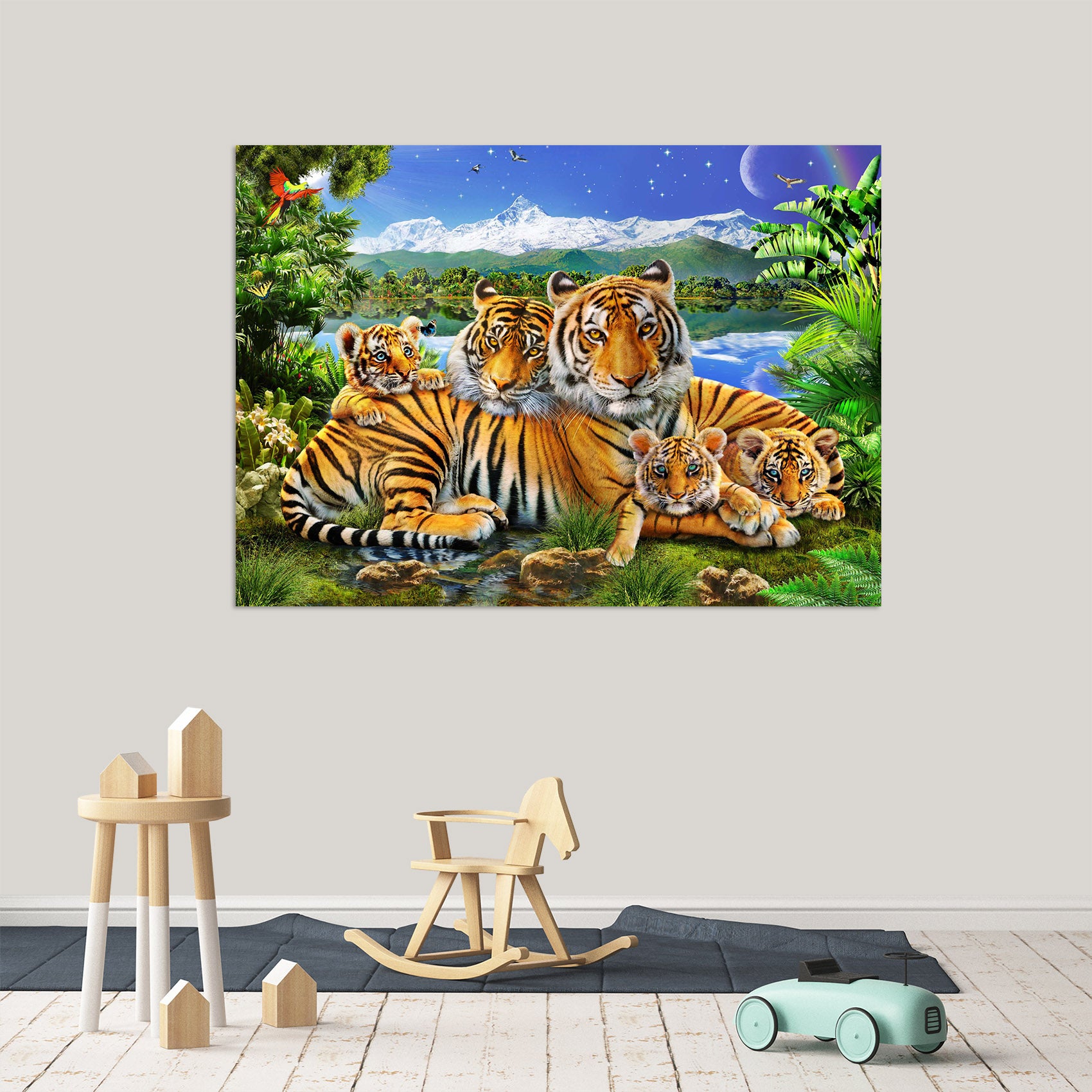 3D Loving Tigers 012 Adrian Chesterman Wall Sticker
