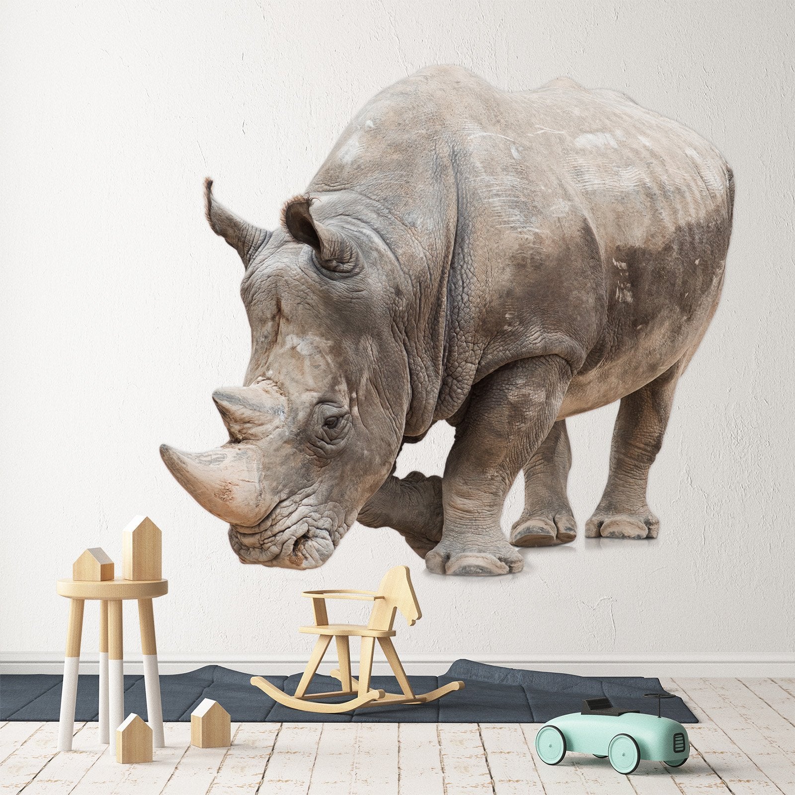 3D Rhinoceros Mouth 025 Animals Wall Stickers Wallpaper AJ Wallpaper 