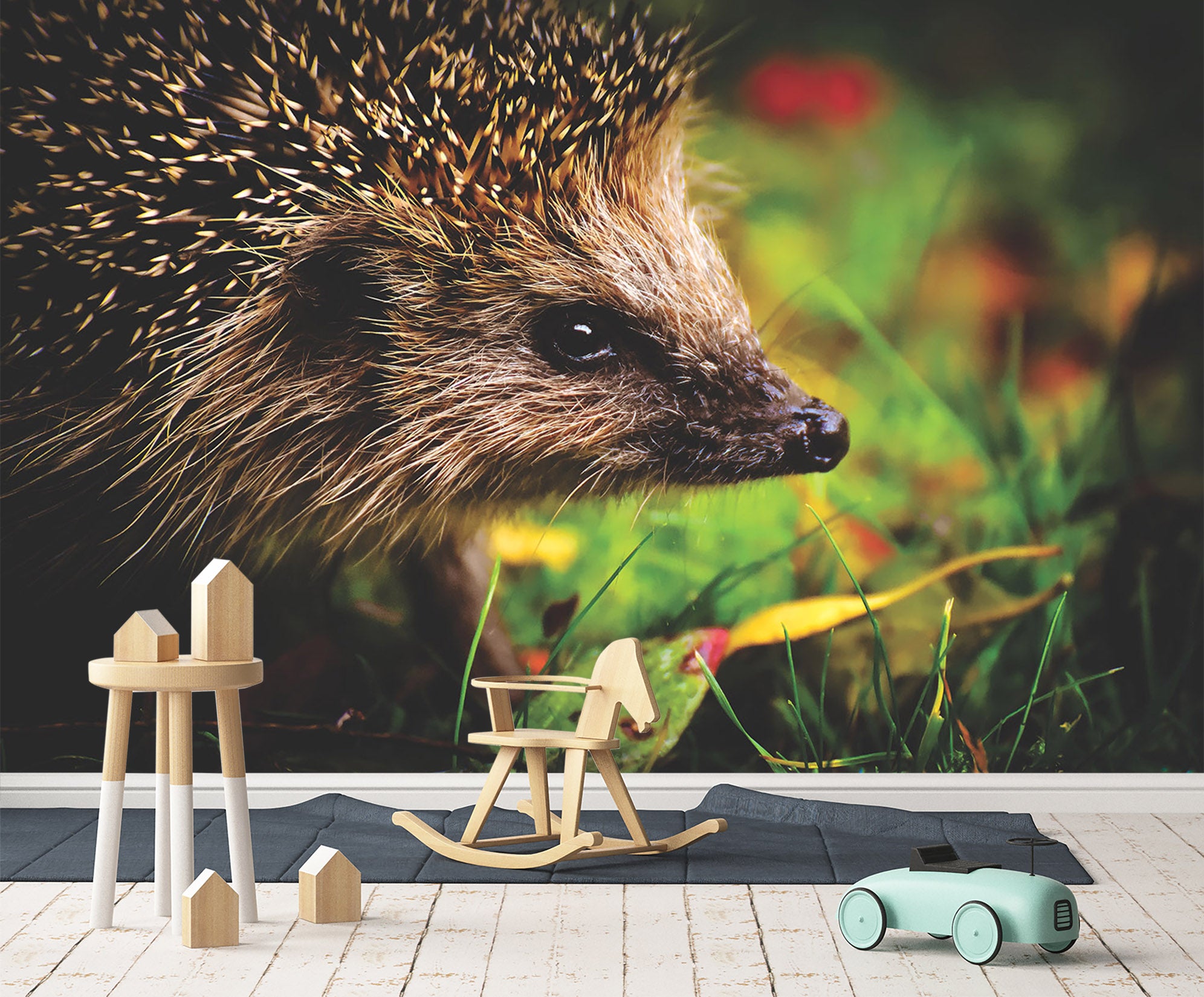 3D Hedgehog Grass 155 Wall Murals