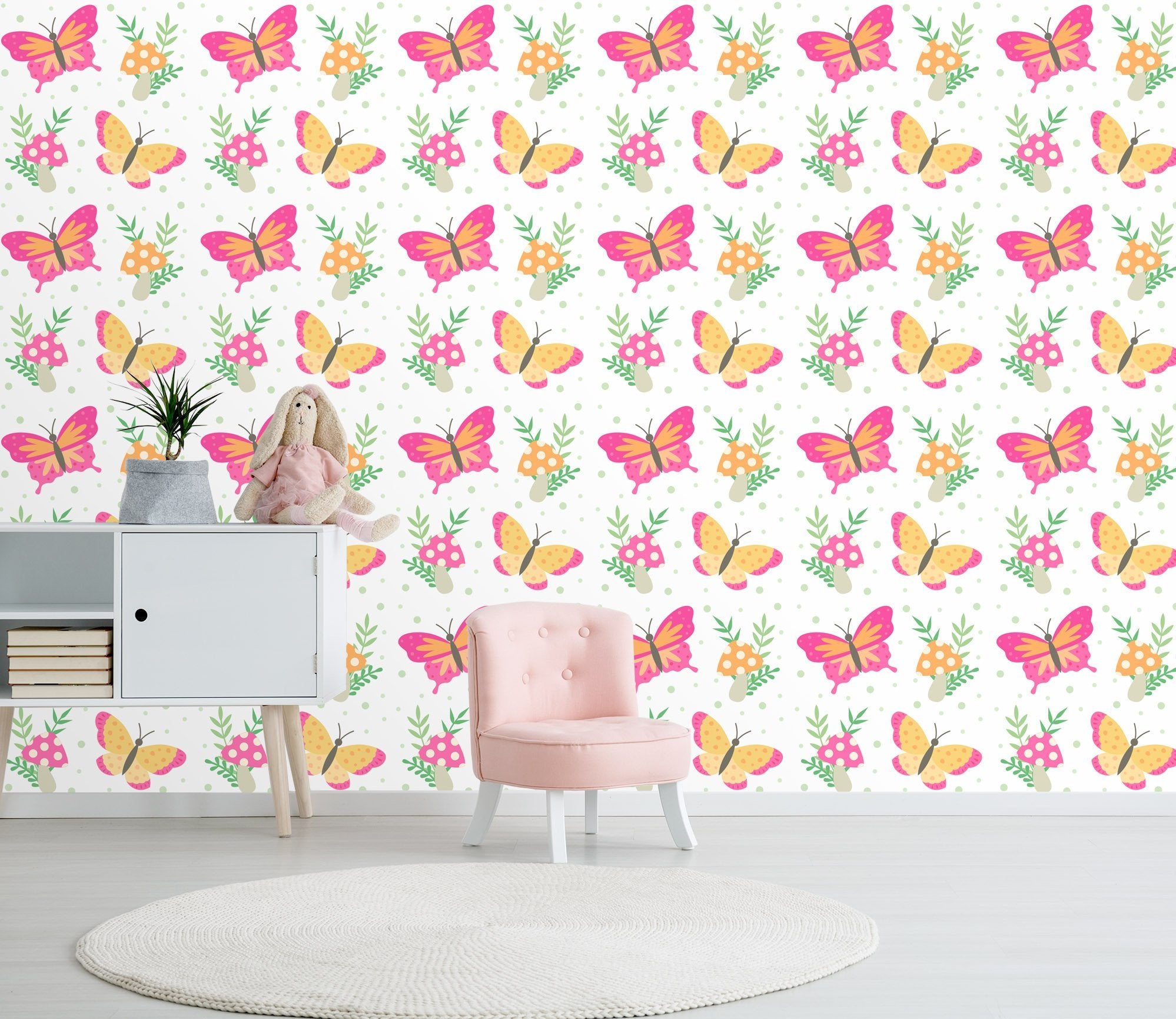 3D Butterfly Mushroom 441 Wallpaper AJ Wallpaper 