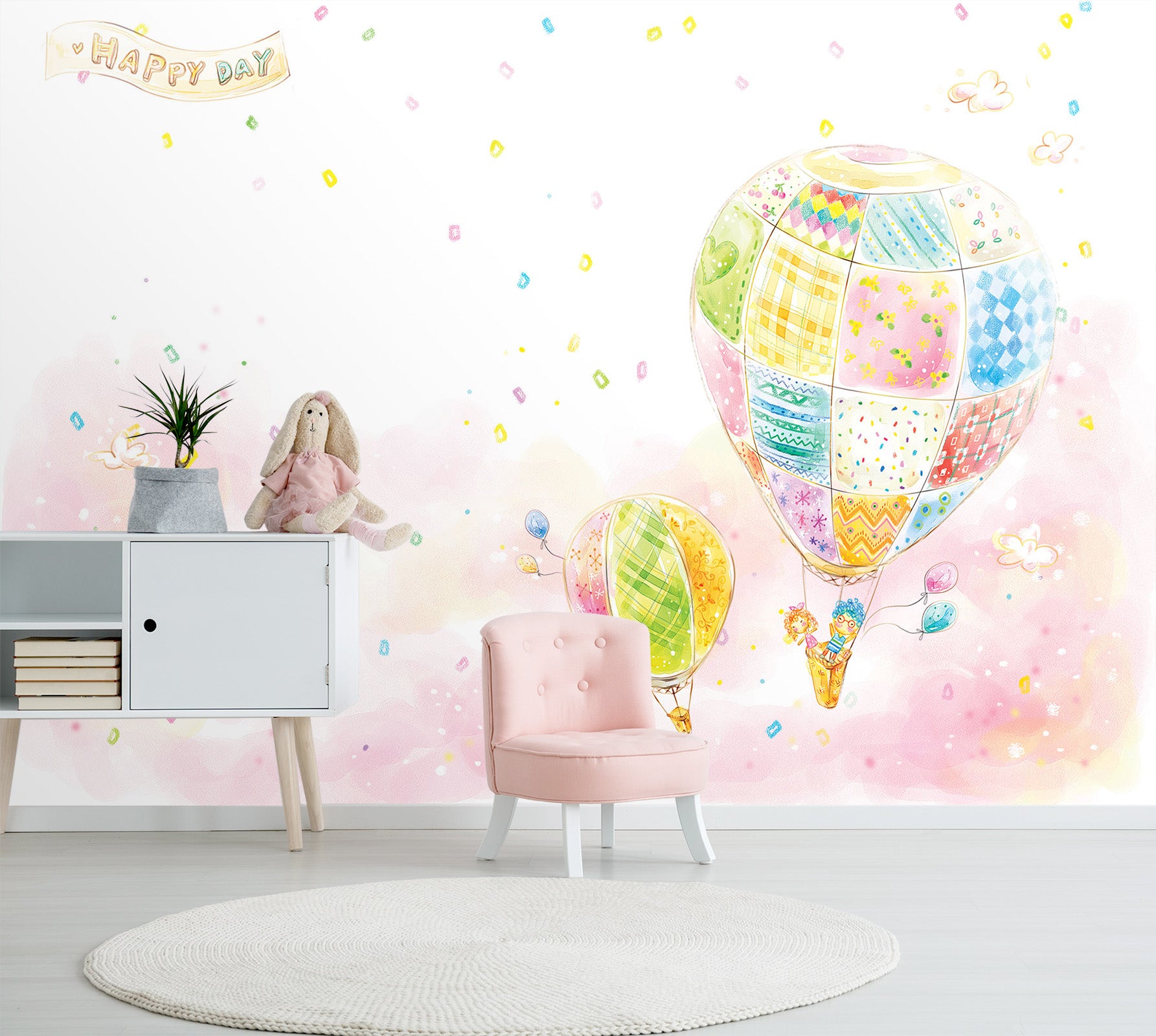 3D Cartoon Hot Air Balloon 007 Wall Murals