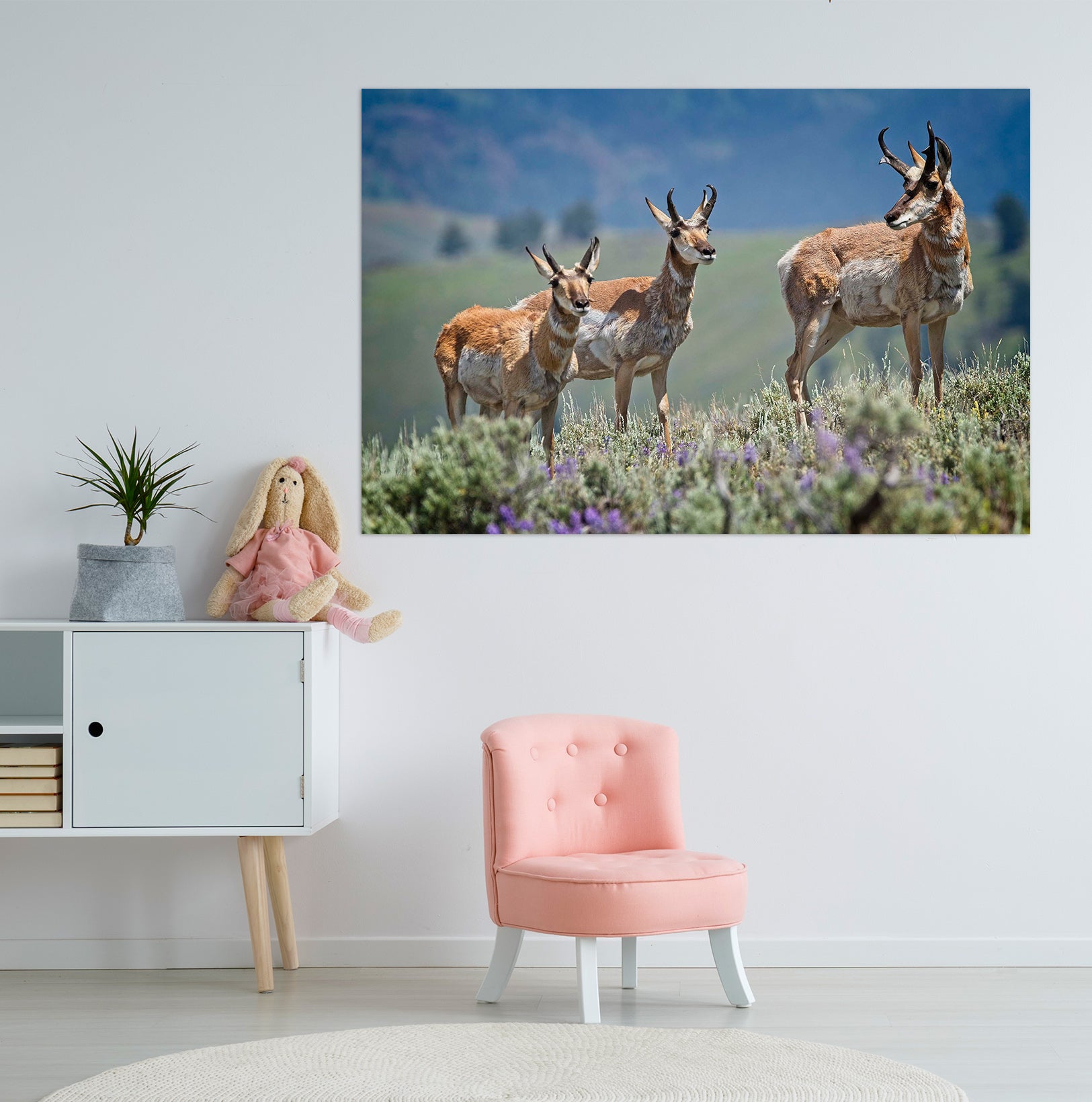 3D Pronghorn Antelope 002 Kathy Barefield Wall Sticker