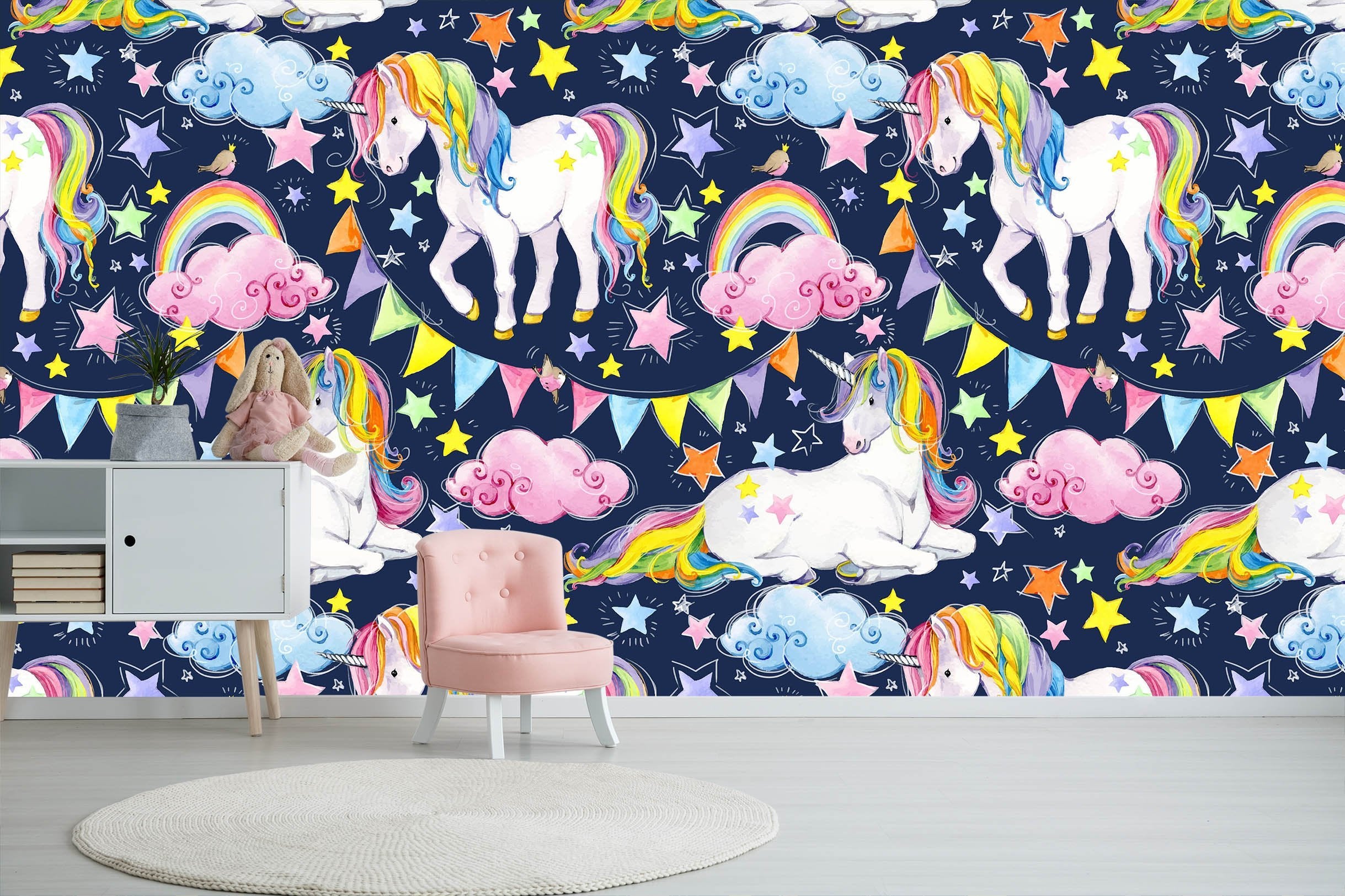 3D Cartoon Unicorn Rainbow 273 Wallpaper AJ Wallpaper 