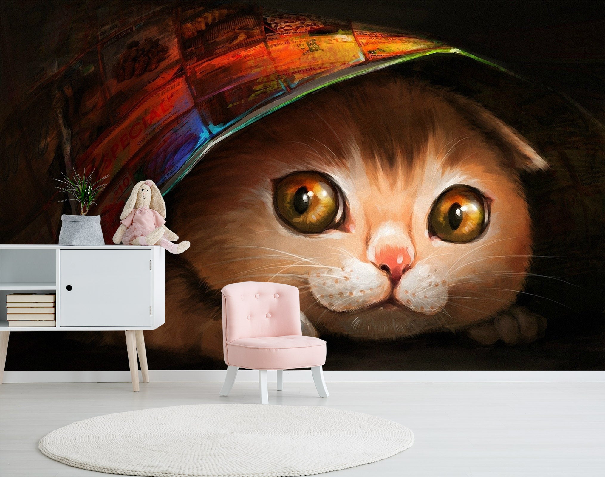 3D Graffiti Kitten 432 Wall Murals