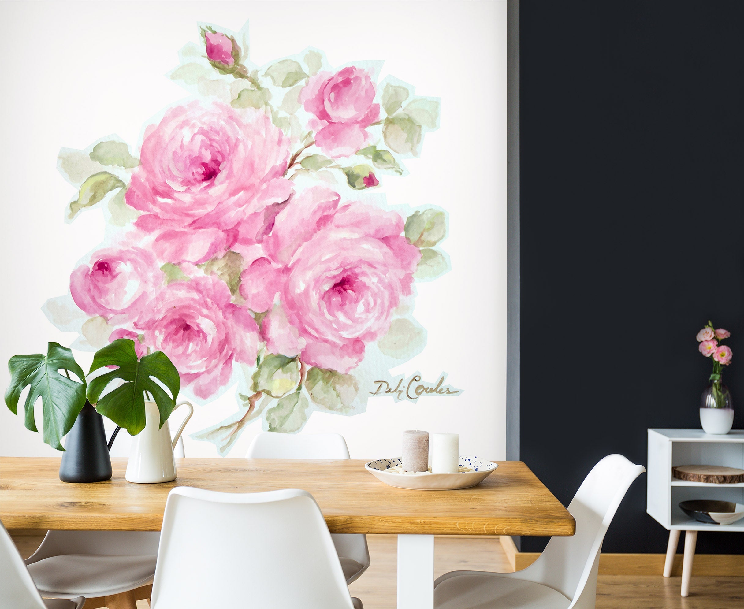 3D Pink Flowers 3184 Debi Coules Wall Mural Wall Murals