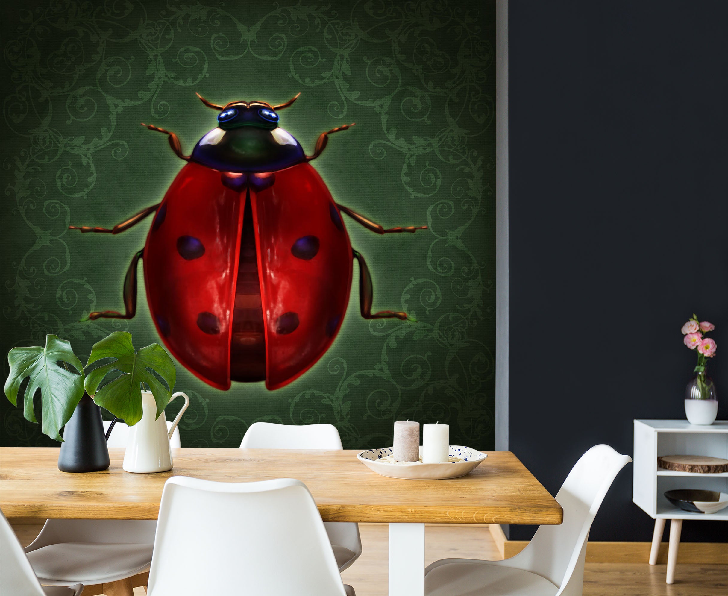 3D Red Insect 8774 Brigid Ashwood Wall Mural Wall Murals