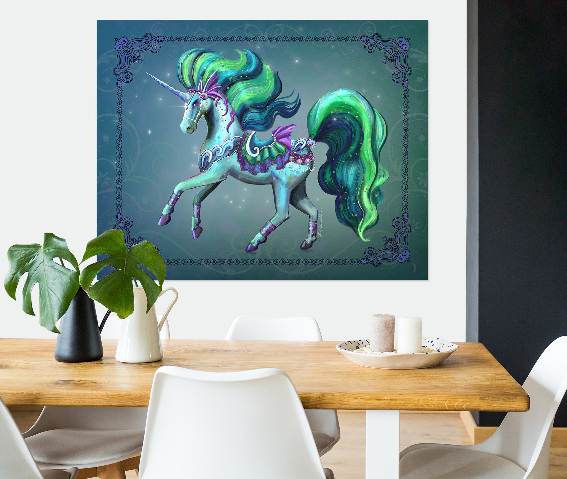 3D Cute Unicorn 115 Rose Catherine Khan Wall Sticker