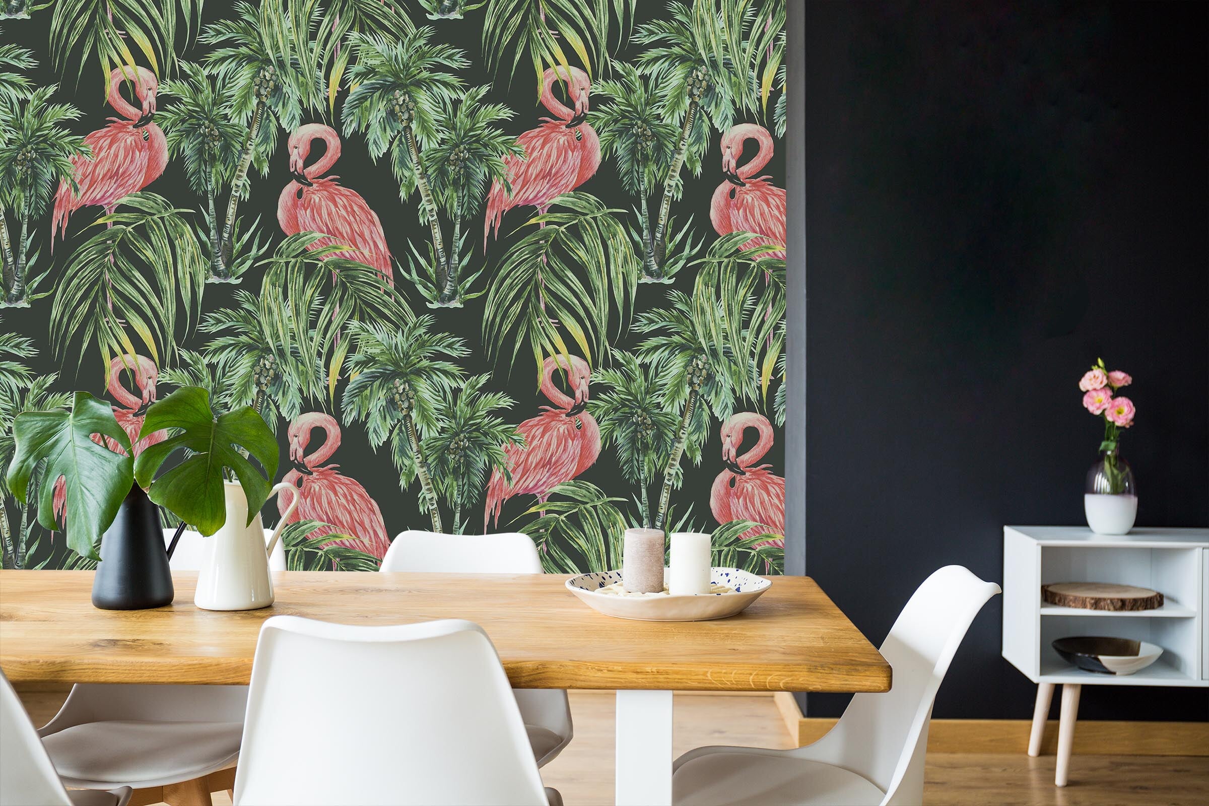3D Plant Flamingo 016 Wall Murals Wallpaper AJ Wallpaper 2 