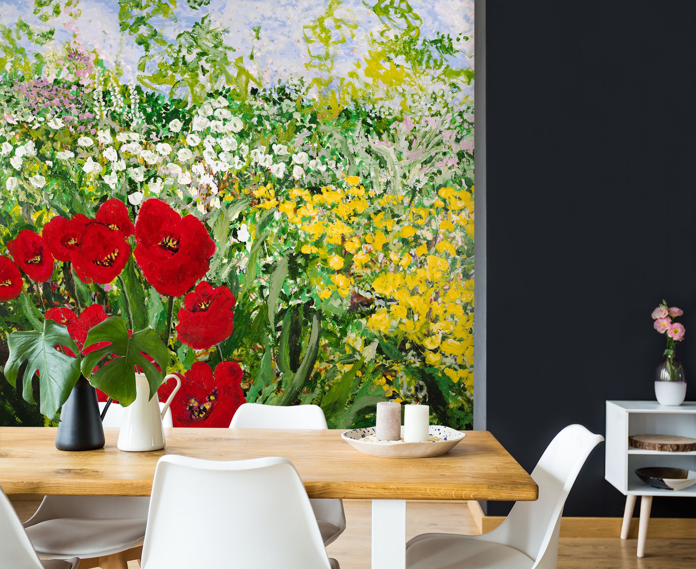 3D Colored Flowers 251 Allan P. Friedlander Wall Mural Wall Murals