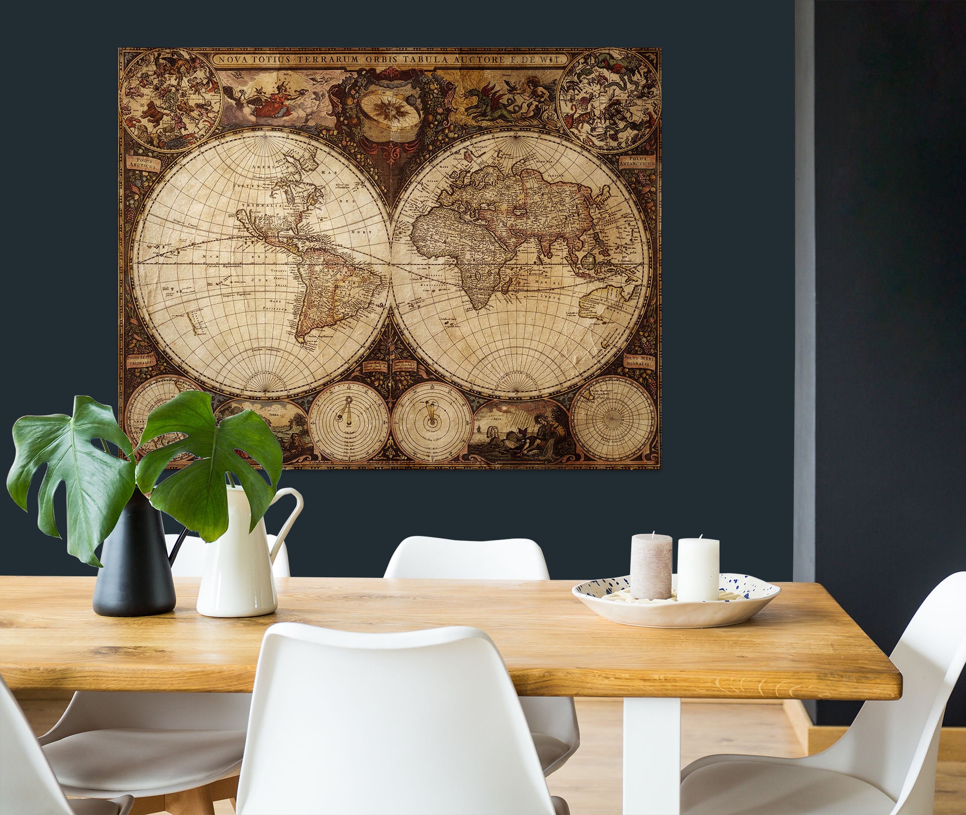 3D Beautiful World 121 World Map Wall Sticker