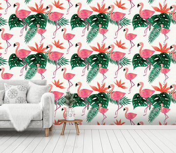 3D Flamingo Petal Leaf 465 Wallpaper AJ Wallpaper 