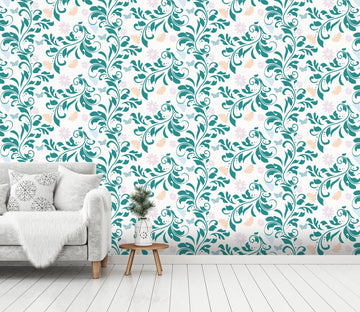 3D Blue Leaf Pattern 613 Wallpaper AJ Wallpaper 