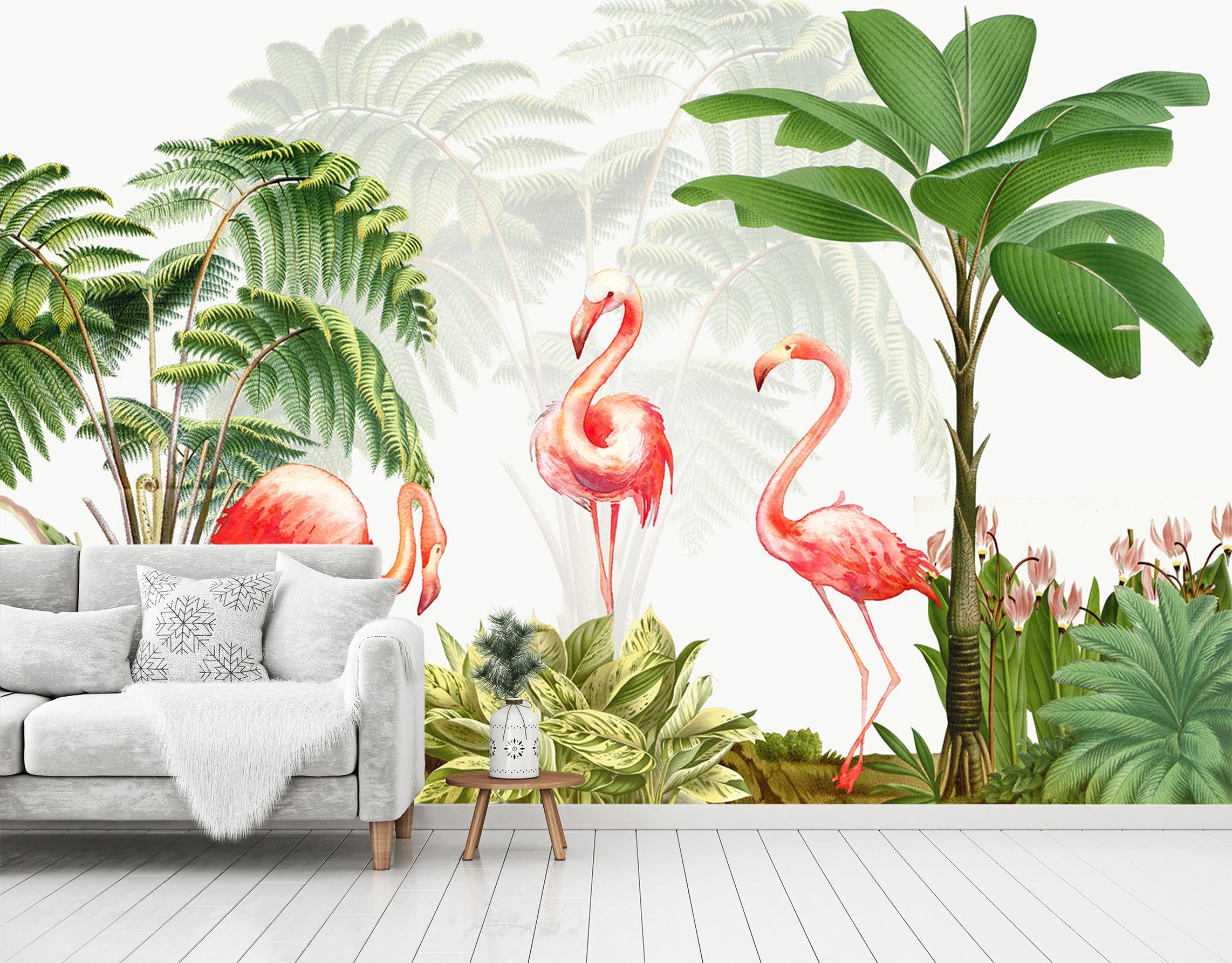3D Tree Flamingo Foraging 543 Wallpaper AJ Wallpaper 2 