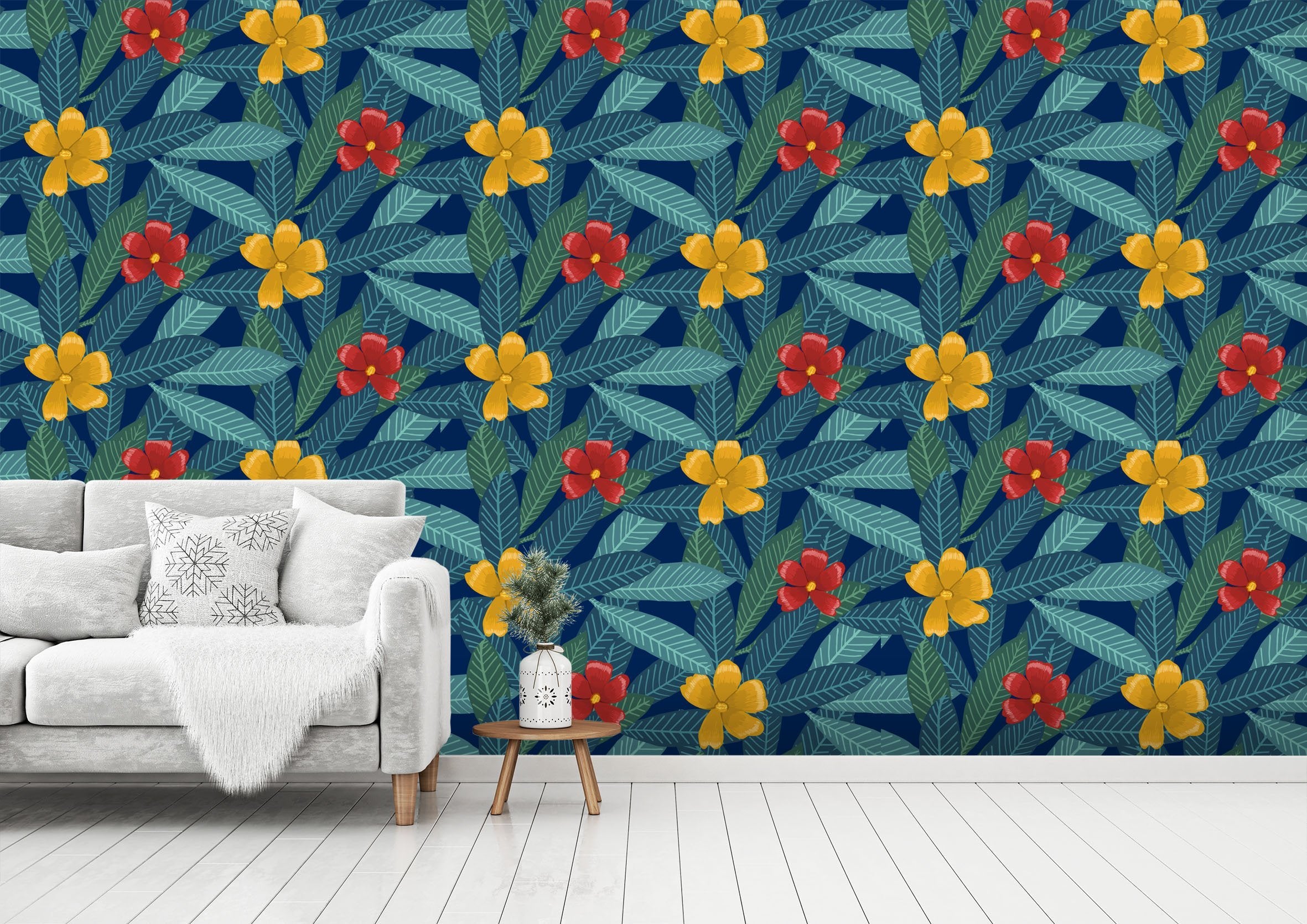 3D Long Leaves Flower 440 Wallpaper AJ Wallpaper 