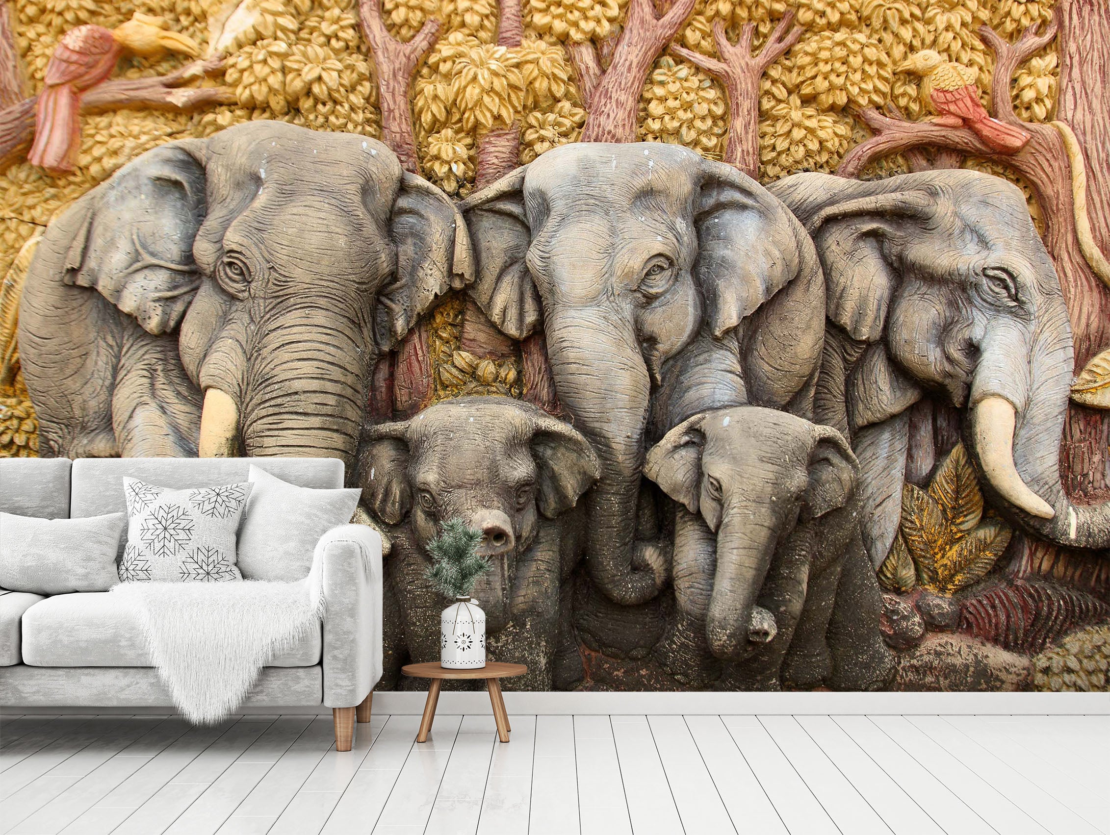 3D Elephant Statue 1481 Wall Murals