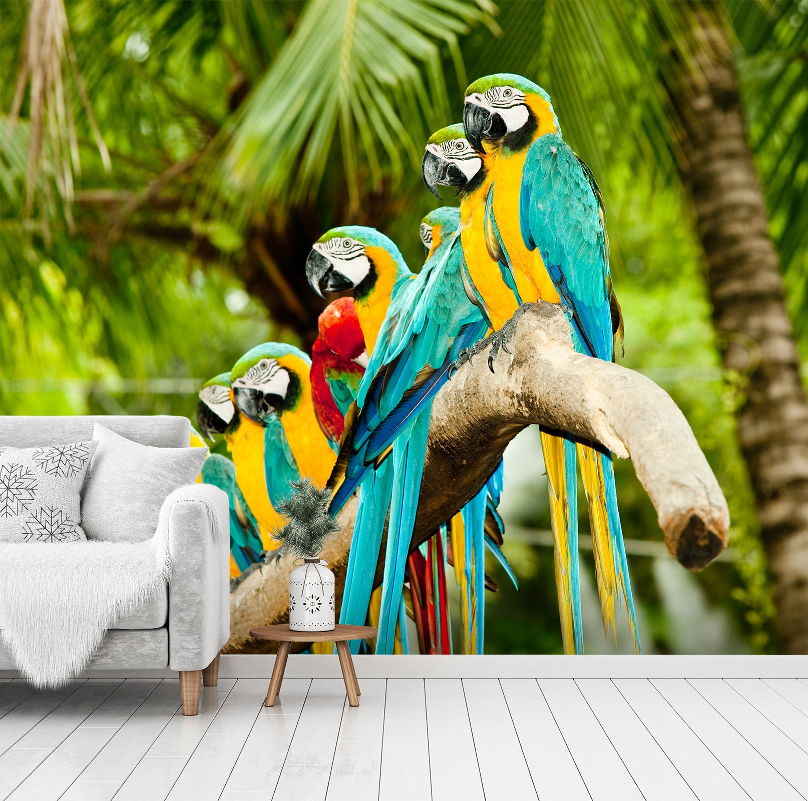 3D Blue Parrot 440 Wall Murals