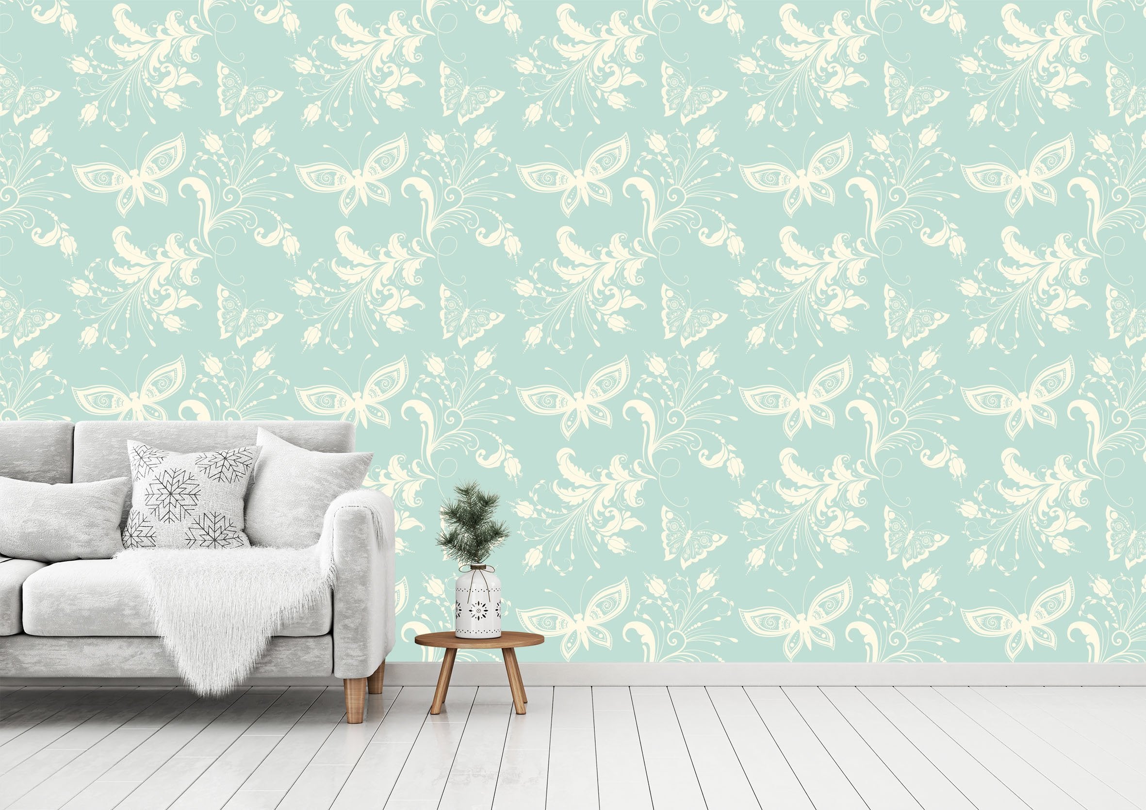 3D Blue Butterfly 002 Wallpaper AJ Wallpaper 