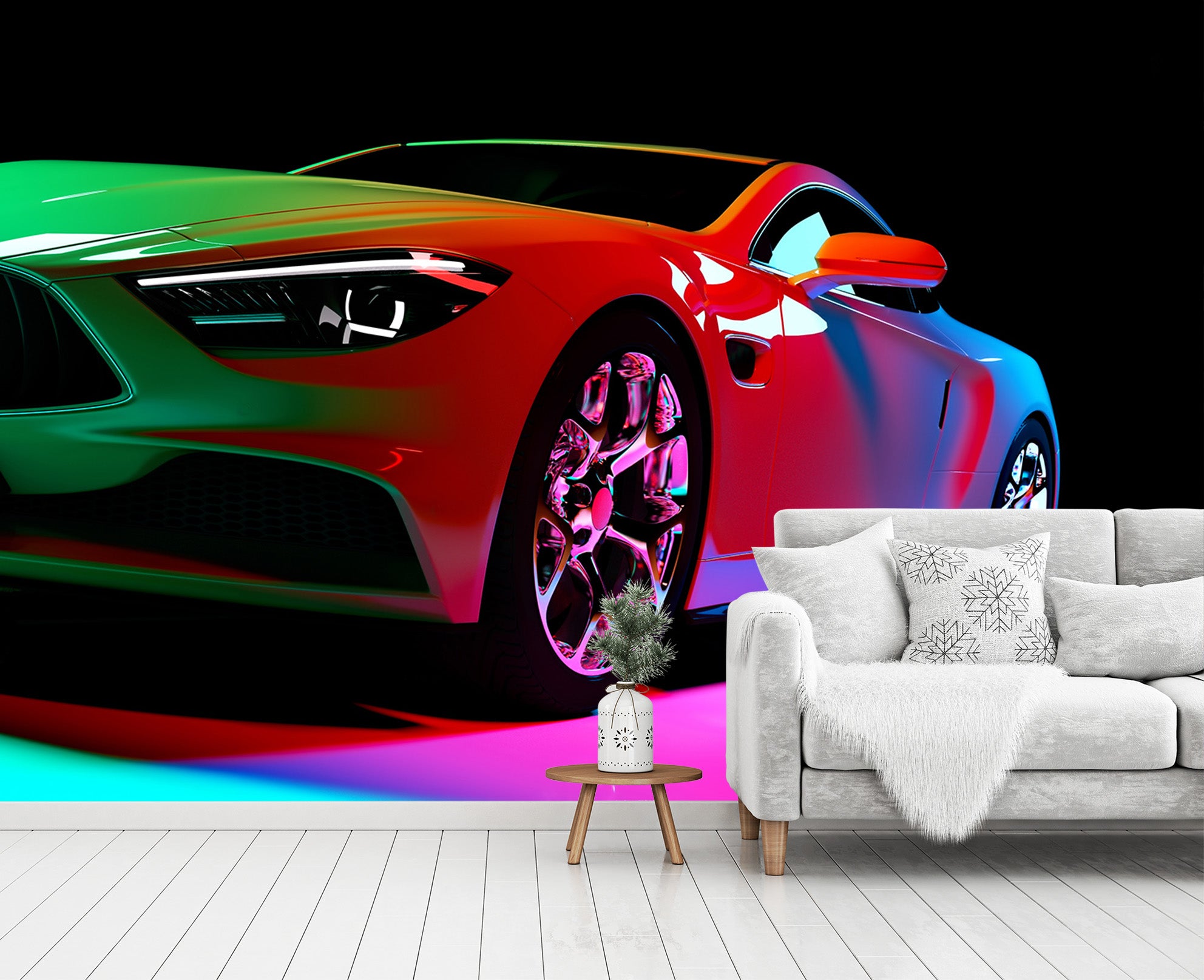 3D Colorful Luxury Car 374 Vehicle Wall Murals
