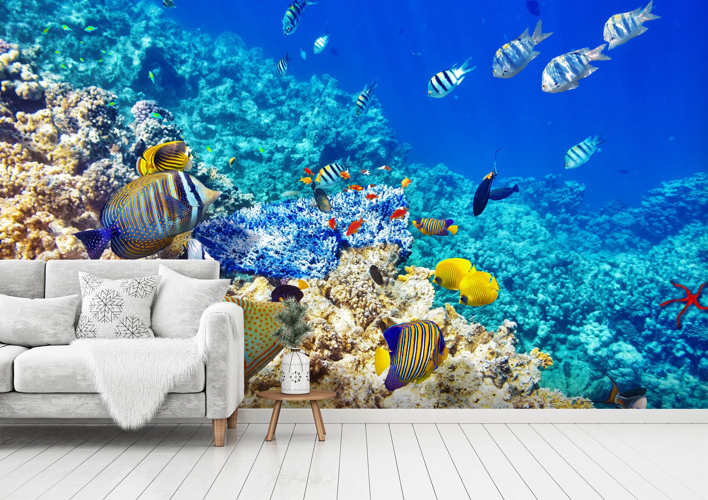 3D Blue Fish 362 Wall Murals
