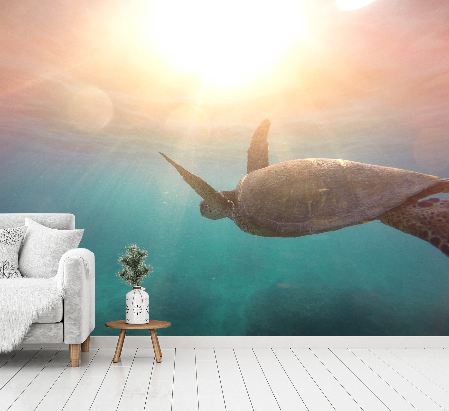 3D Swimming Turtle 227 Wallpaper AJ Wallpaper 