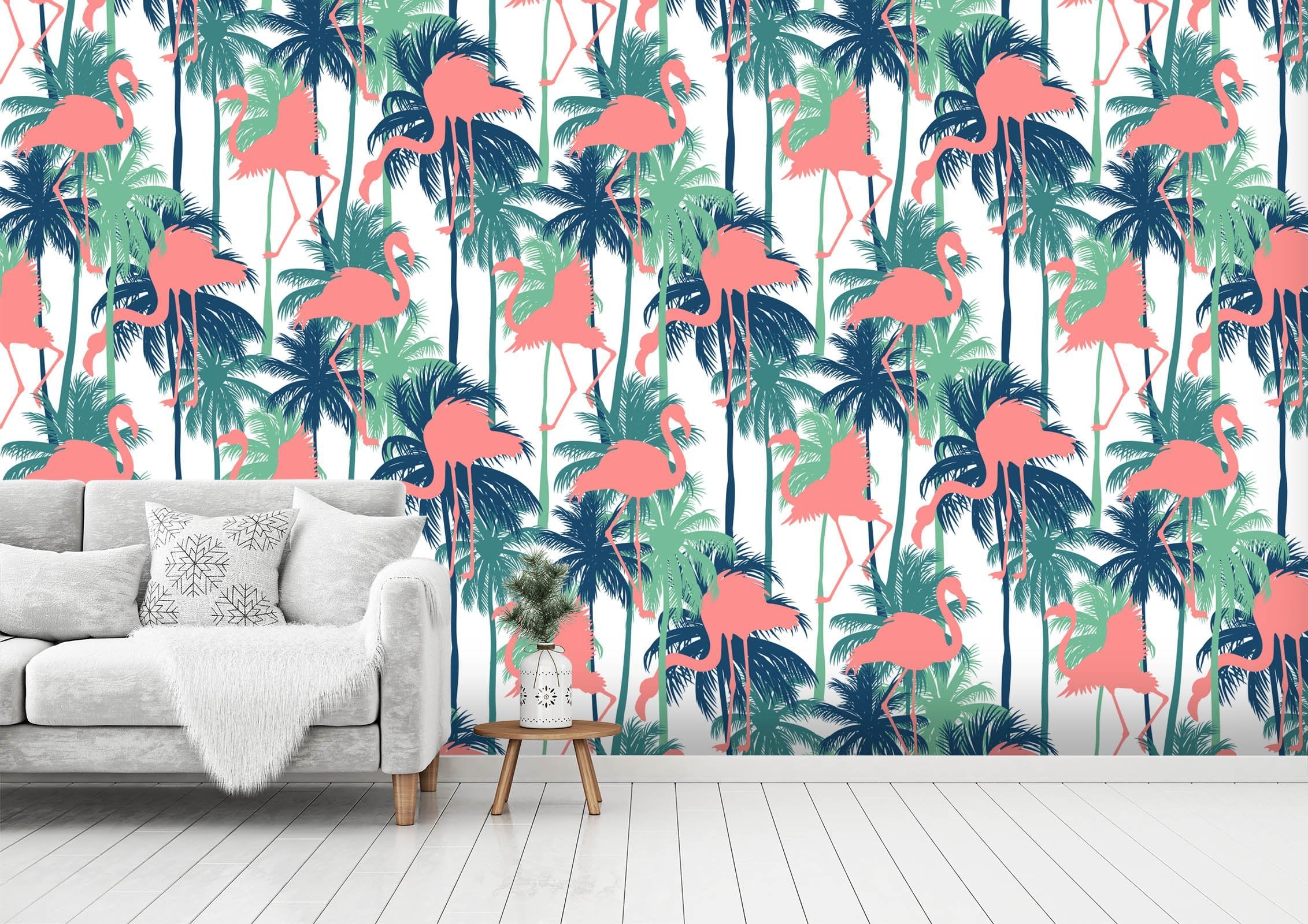3D Flamingo Coconut Tree 464 Wallpaper AJ Wallpaper 