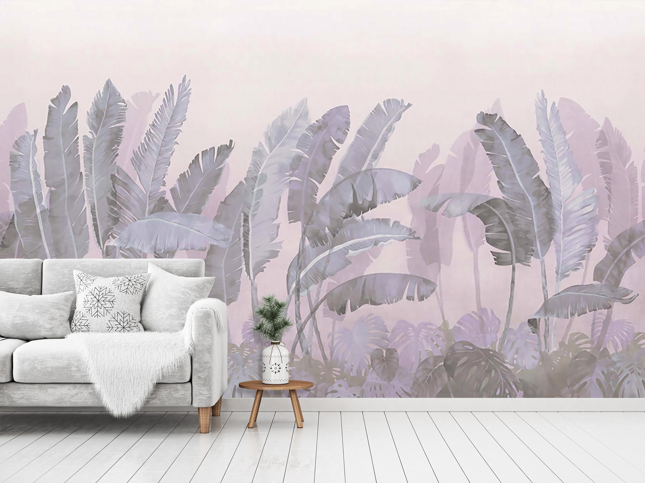 3D Pink Banana Leaf 1523 Wall Murals