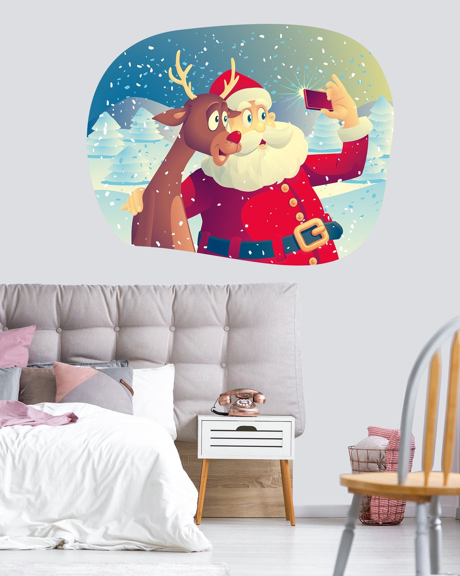 3D Santa Claus Taking Pictures 25 Wall Stickers Wallpaper AJ Wallpaper 