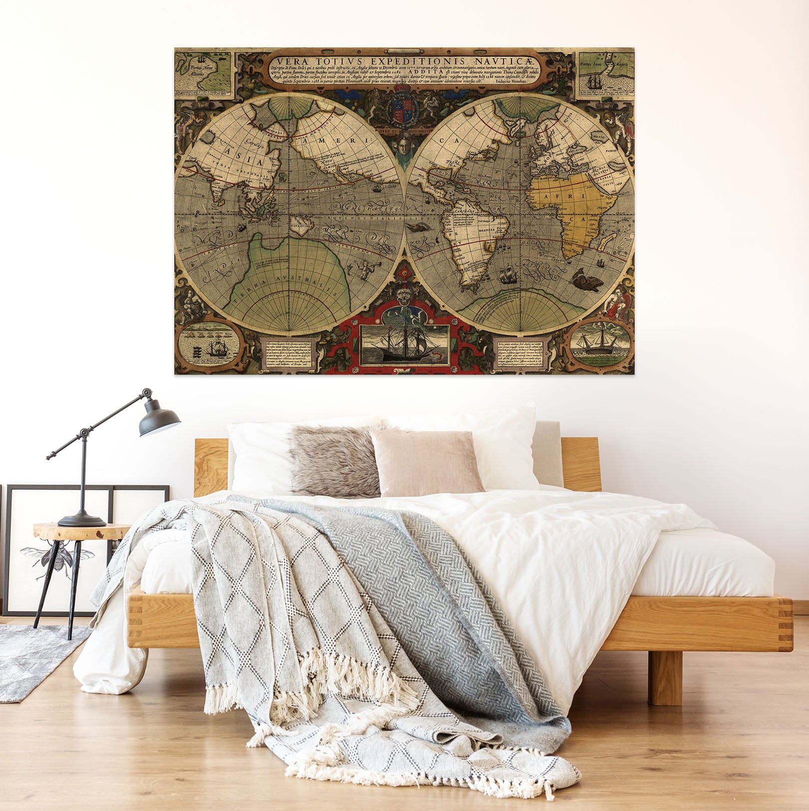 3D Sea Land 122 World Map Wall Sticker