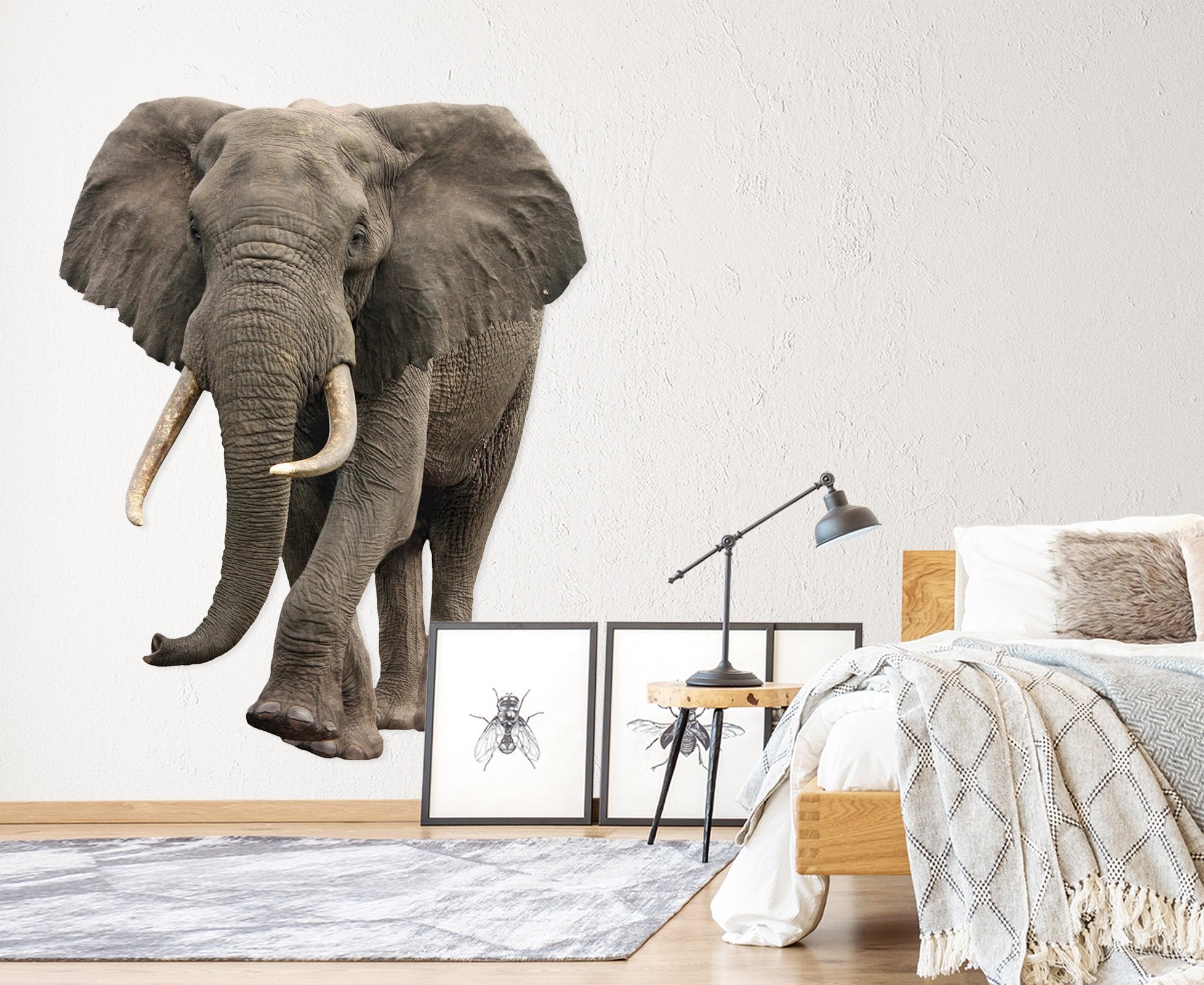 3D Elephant Lifting Lleg 176 Animals Wall Stickers Wallpaper AJ Wallpaper 