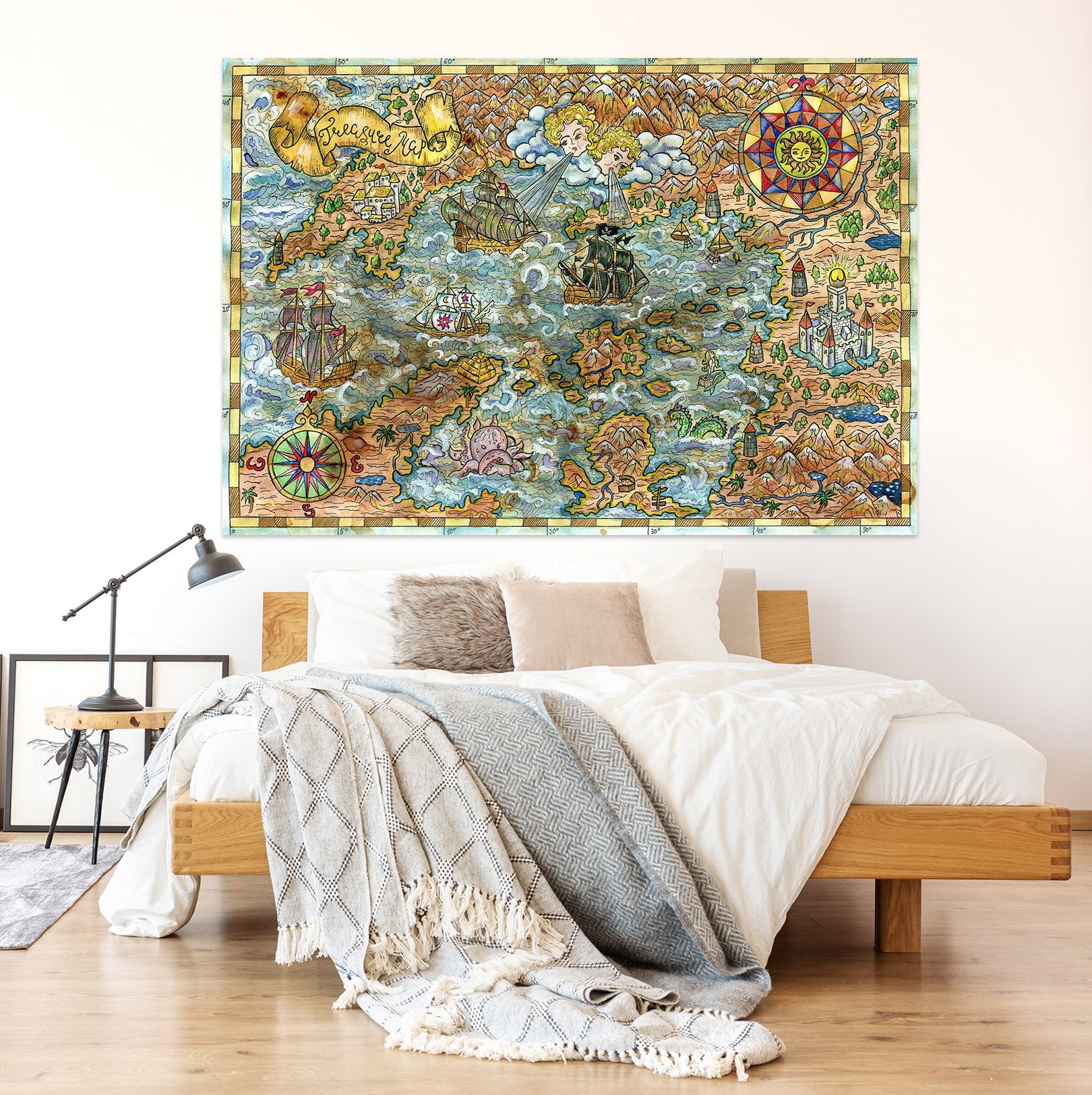 3D Mountains Rivers 263 World Map Wall Sticker