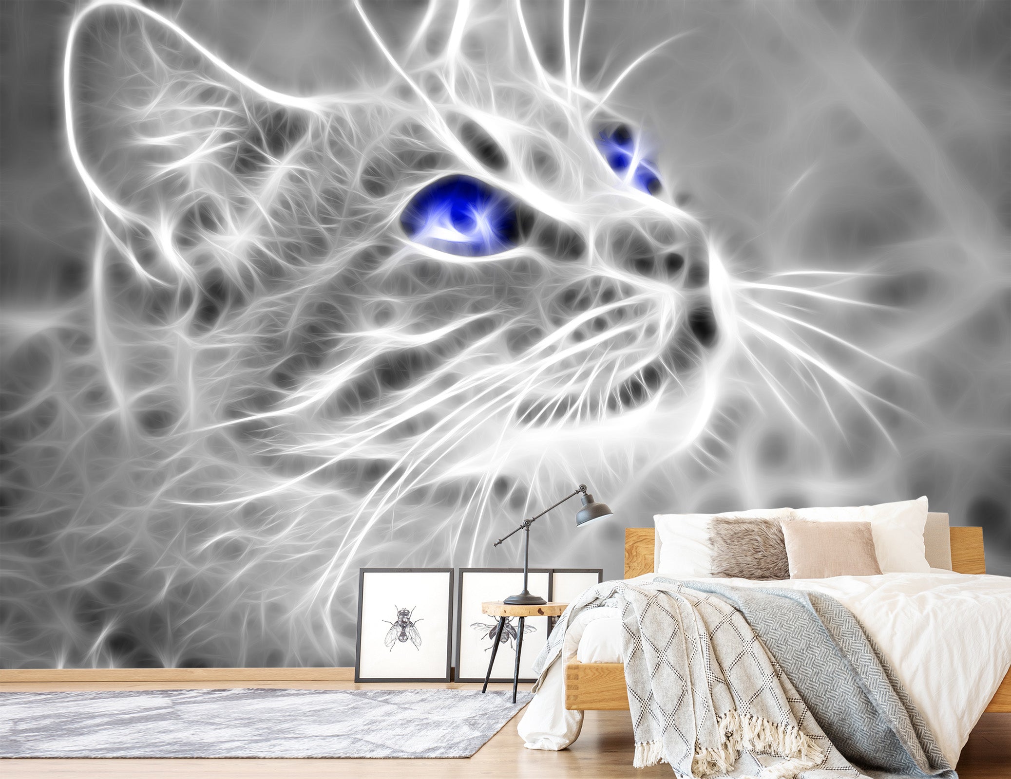 3D Blue Eyes Cat 437 Wall Murals