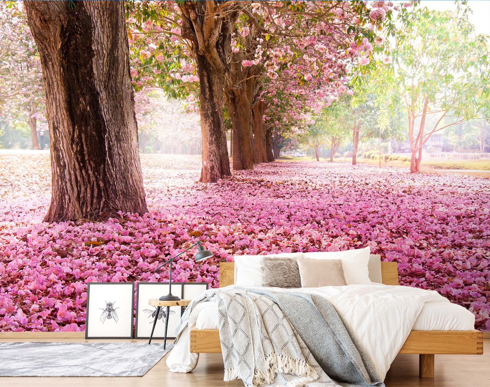 3D Pink Cherry Tree 049 Wall Murals