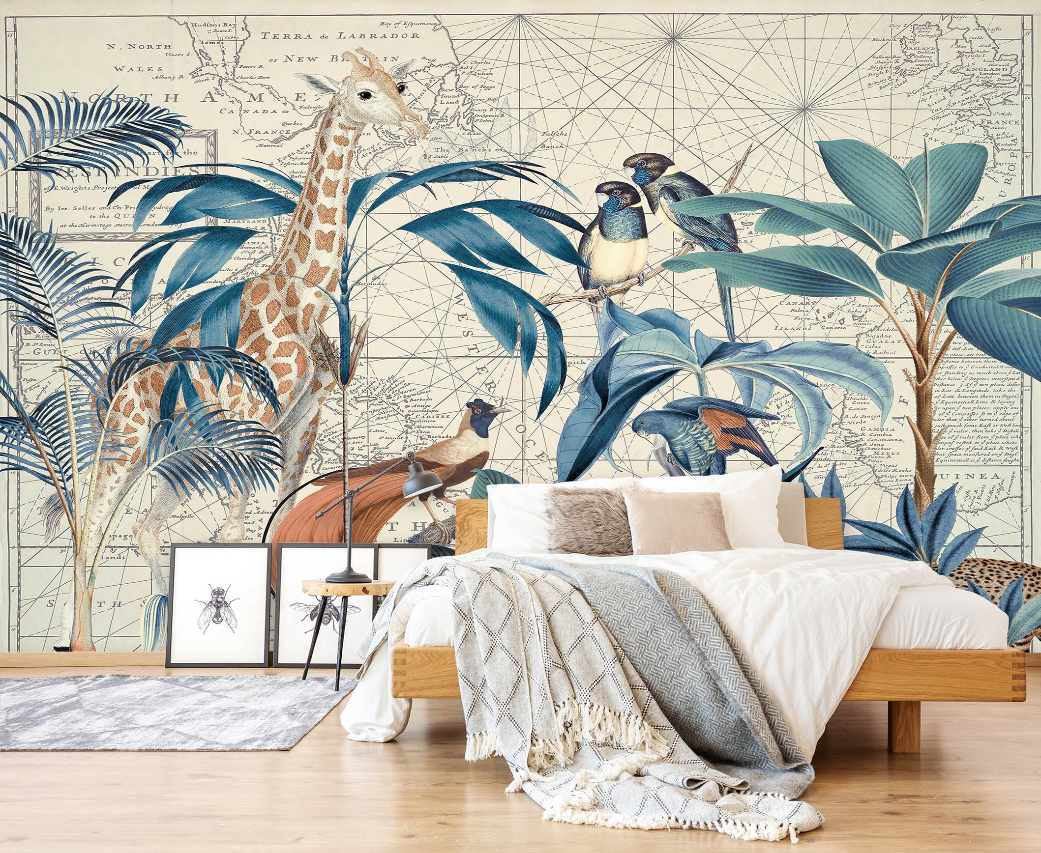 3D Palm Tree Map 1438 Andrea haase Wall Mural Wall Murals