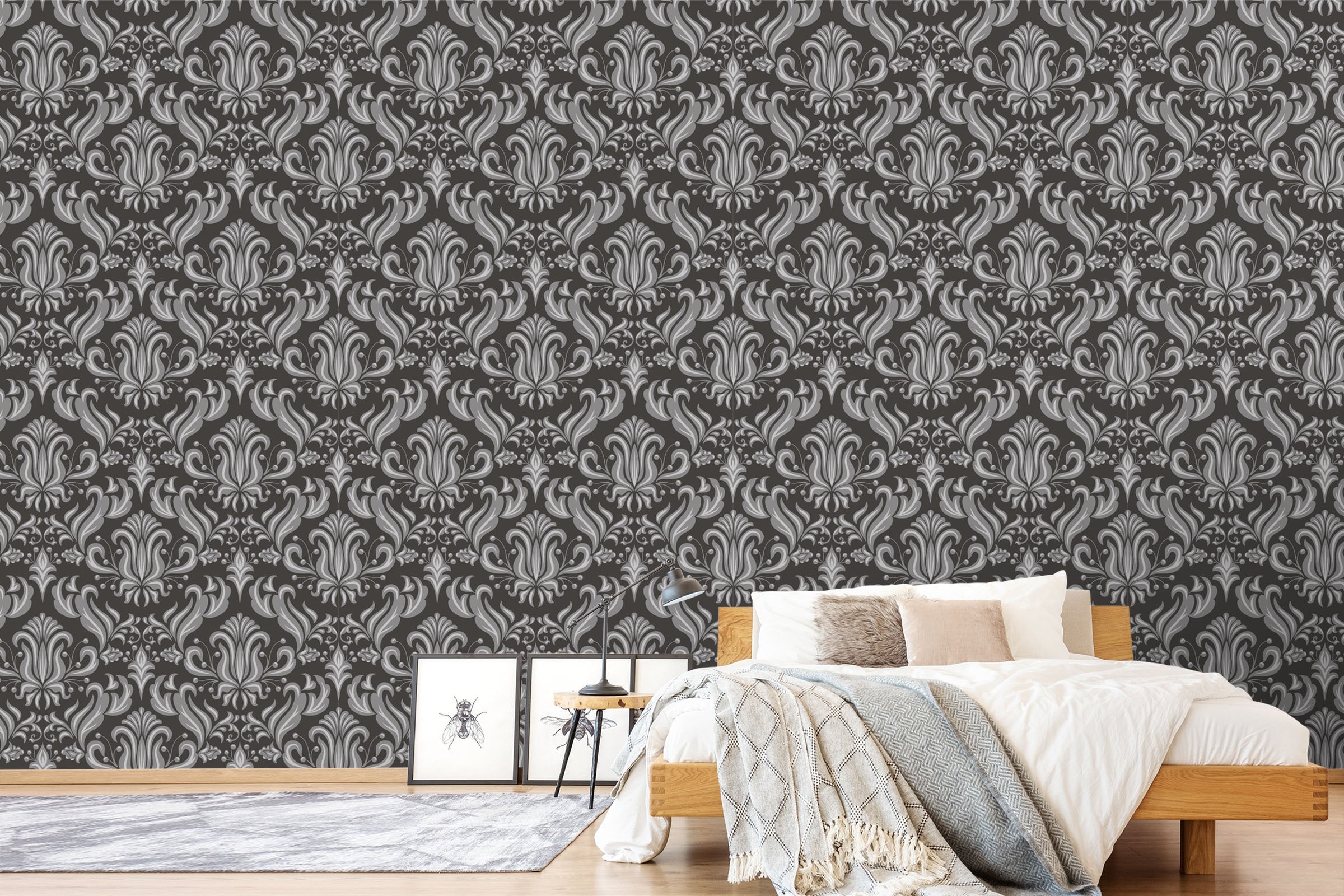 3D Black Flower Pattern 290 Wallpaper AJ Wallpaper 