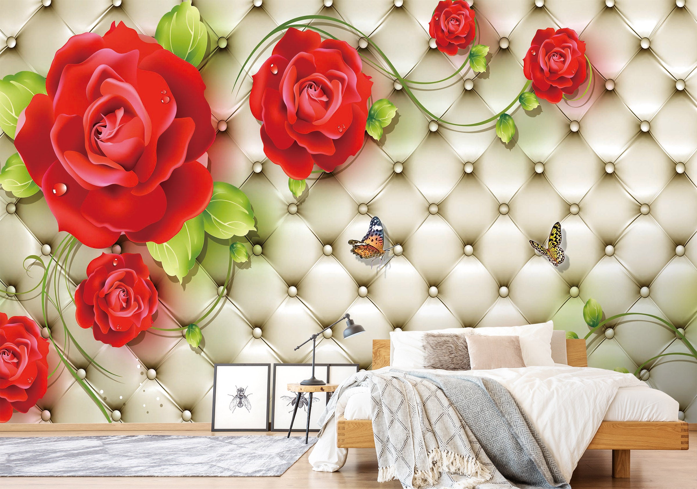 3D Red Rose 1618 Wall Murals
