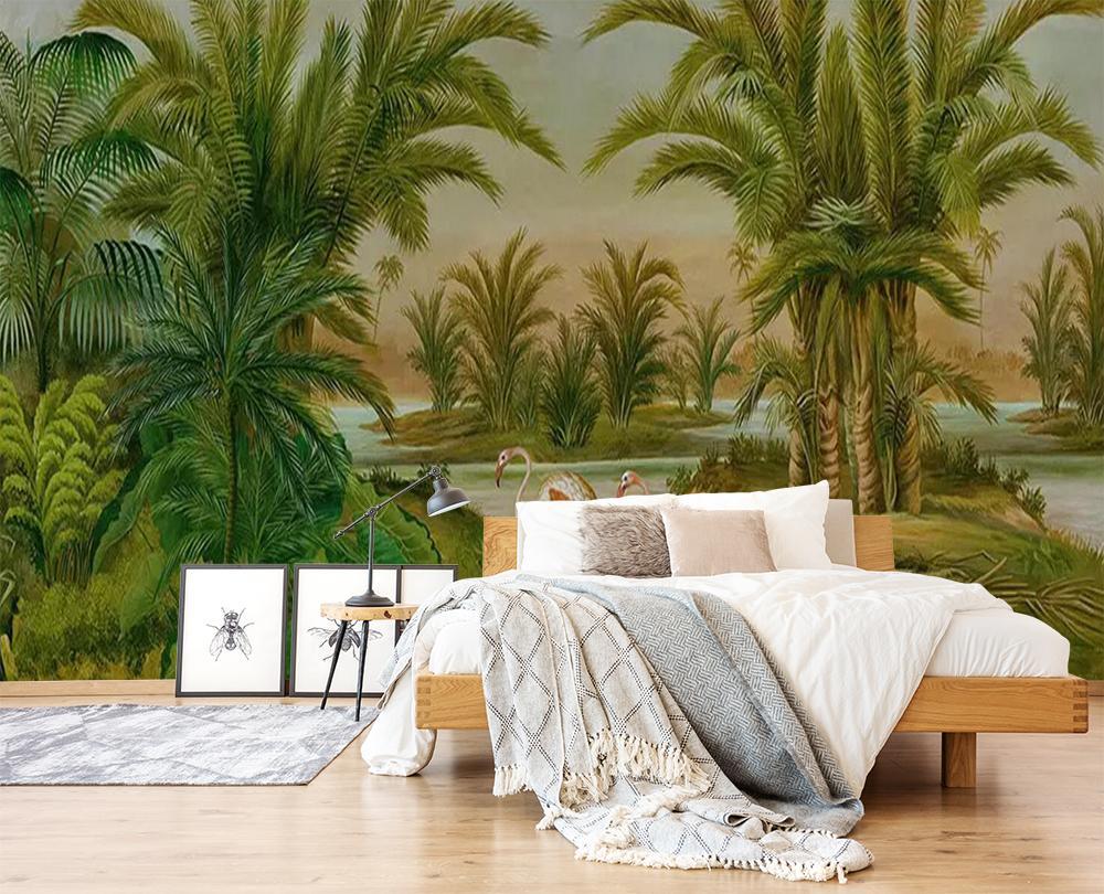 3D Forest Flamingo 021 Wallpaper AJ Wallpaper 