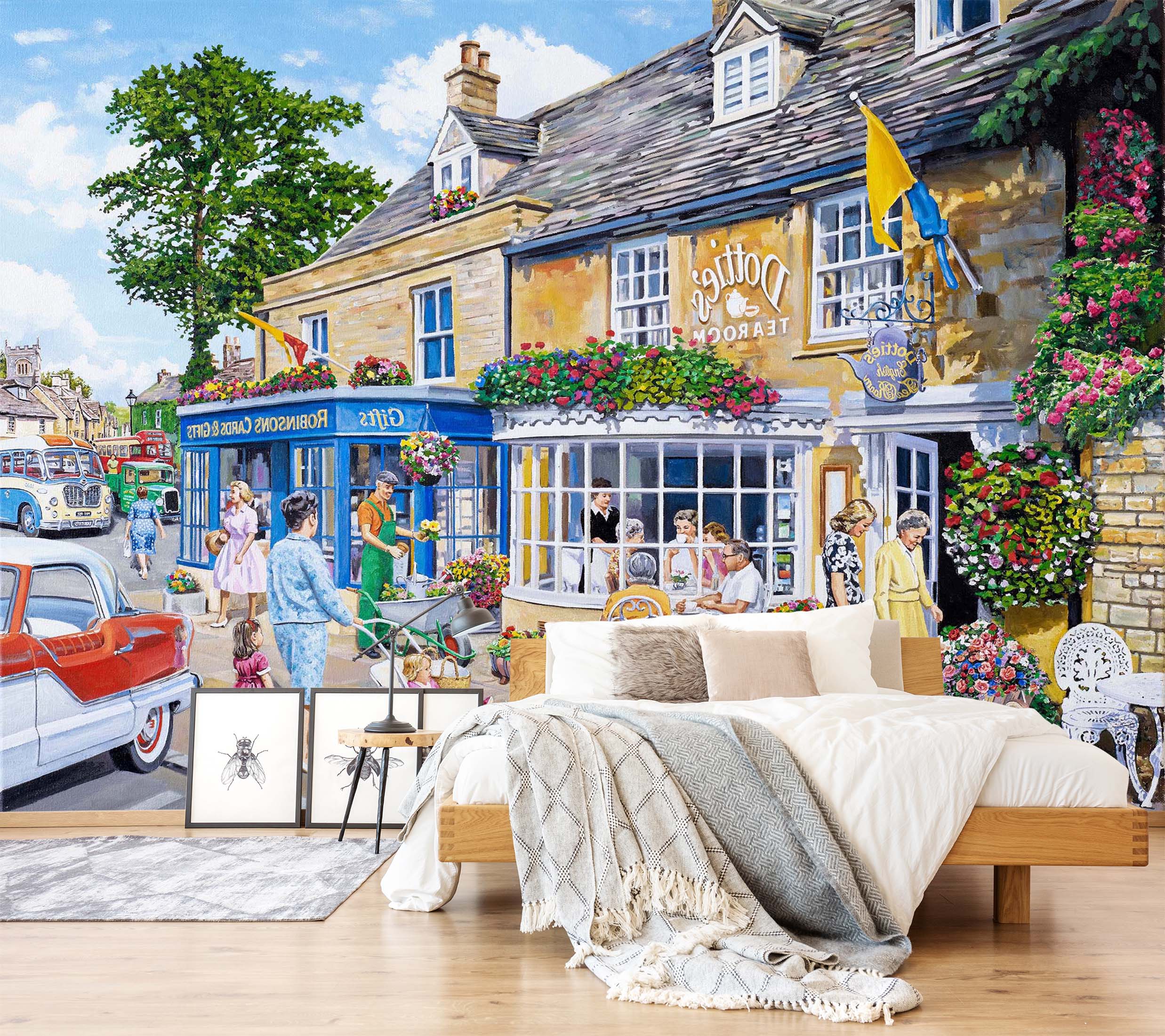 3D Dottie's Tea Room 1020 Trevor Mitchell Wall Mural Wall Murals