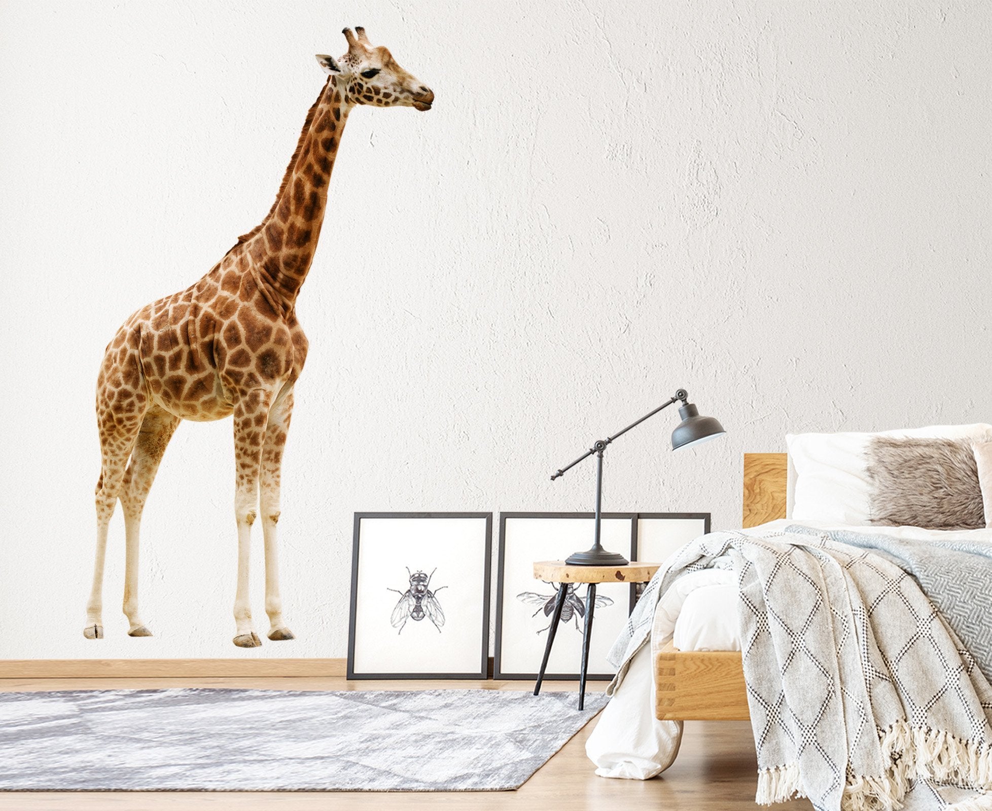 3D Giraffe Stretching His Neck 197 Animals Wall Stickers Wallpaper AJ Wallpaper 