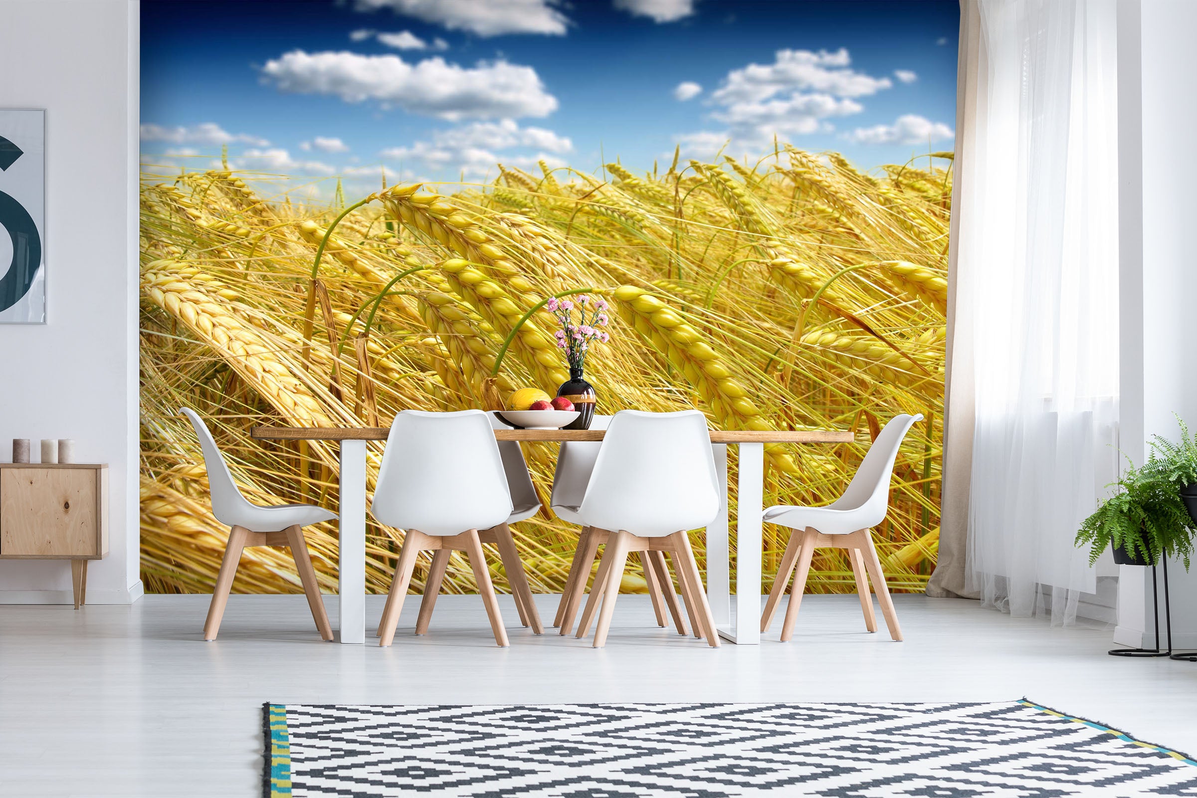 3D Harvest Rice Field 135 Wall Murals