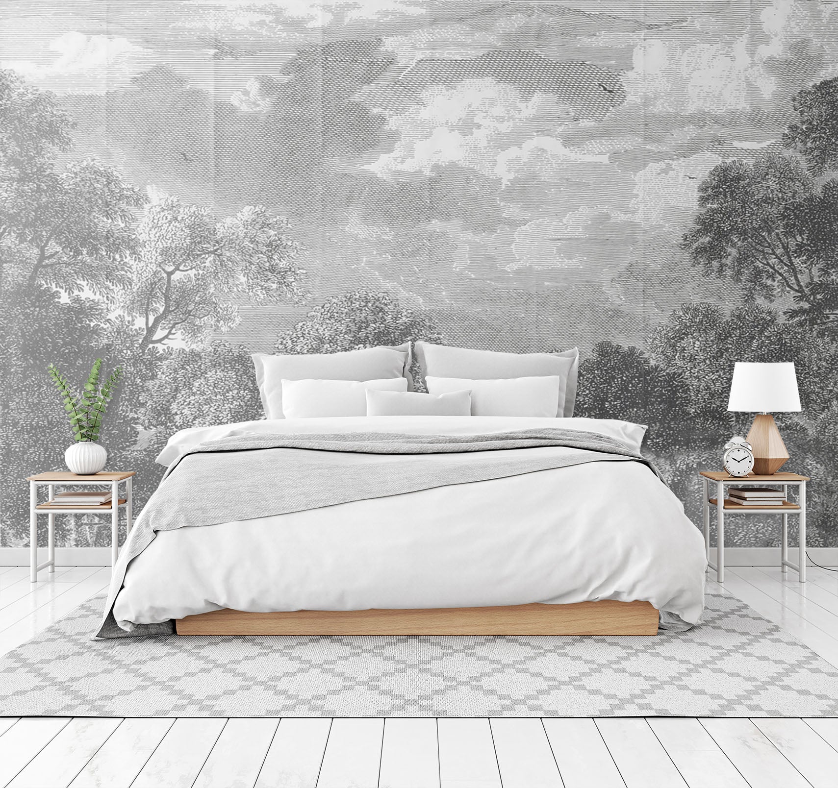 3D Grey Forest 1522 Wall Murals