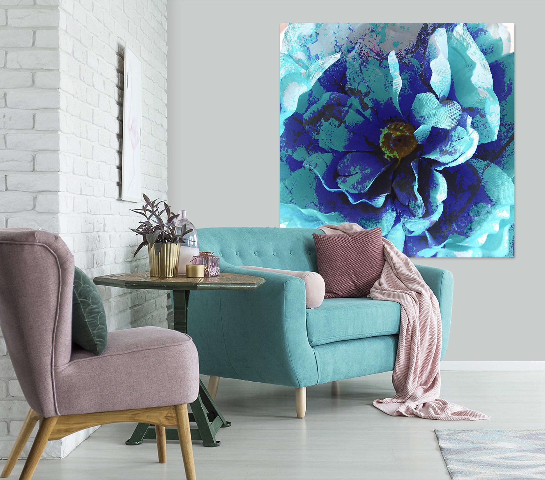 3D Blue Flower 71118 Shandra Smith Wall Sticker