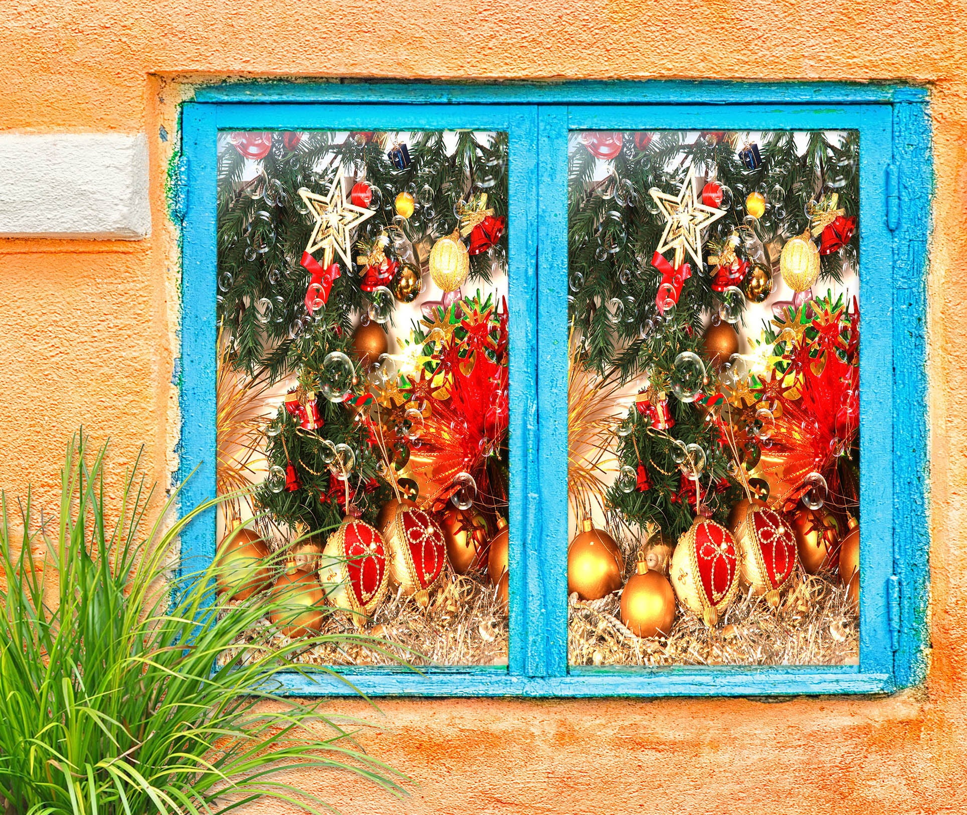 3D Christmas Tree 30032 Christmas Window Film Print Sticker Cling Stained Glass Xmas
