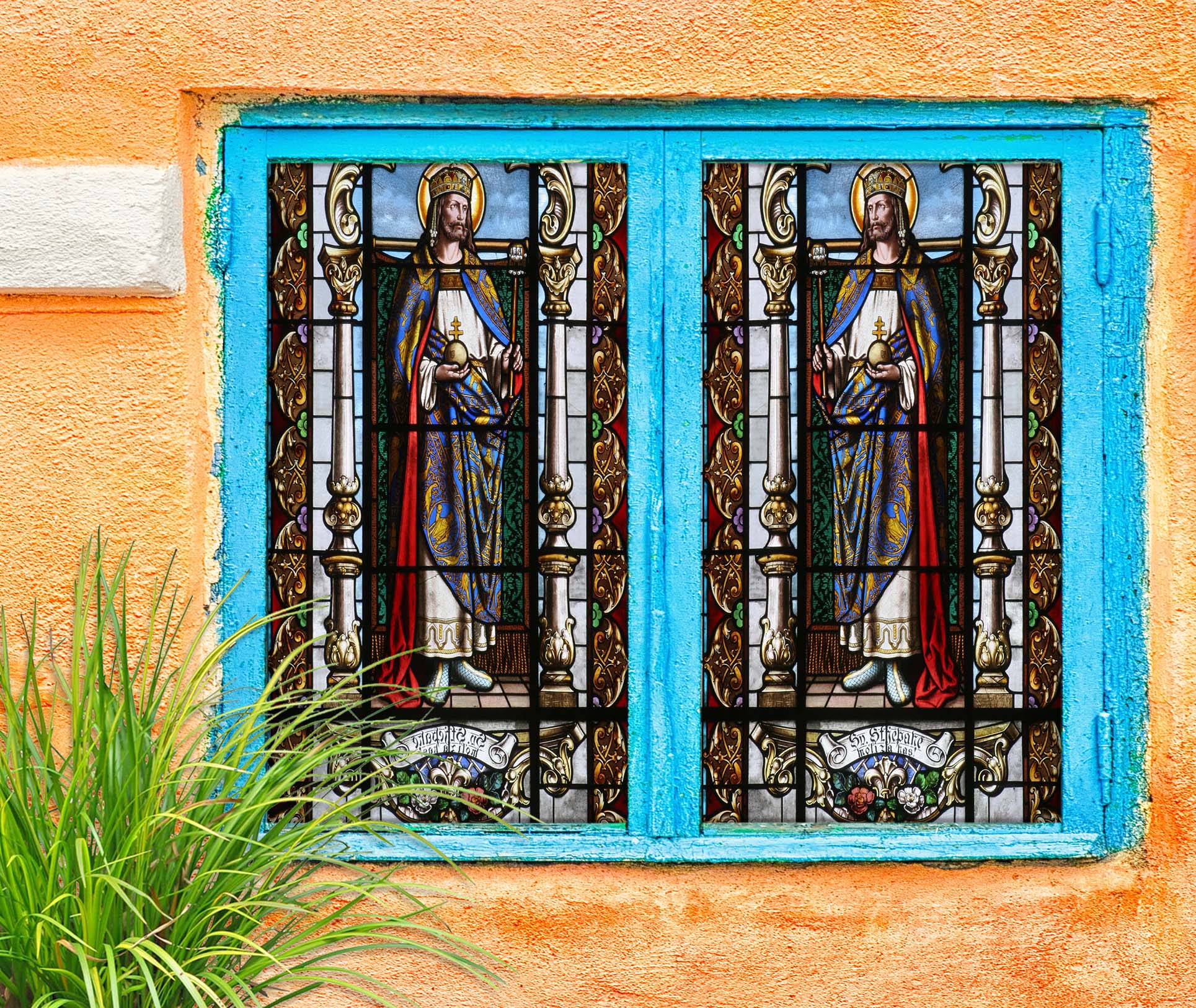 3D Religious Staff 109 Window Film Print Sticker Cling Stained Glass UV Block