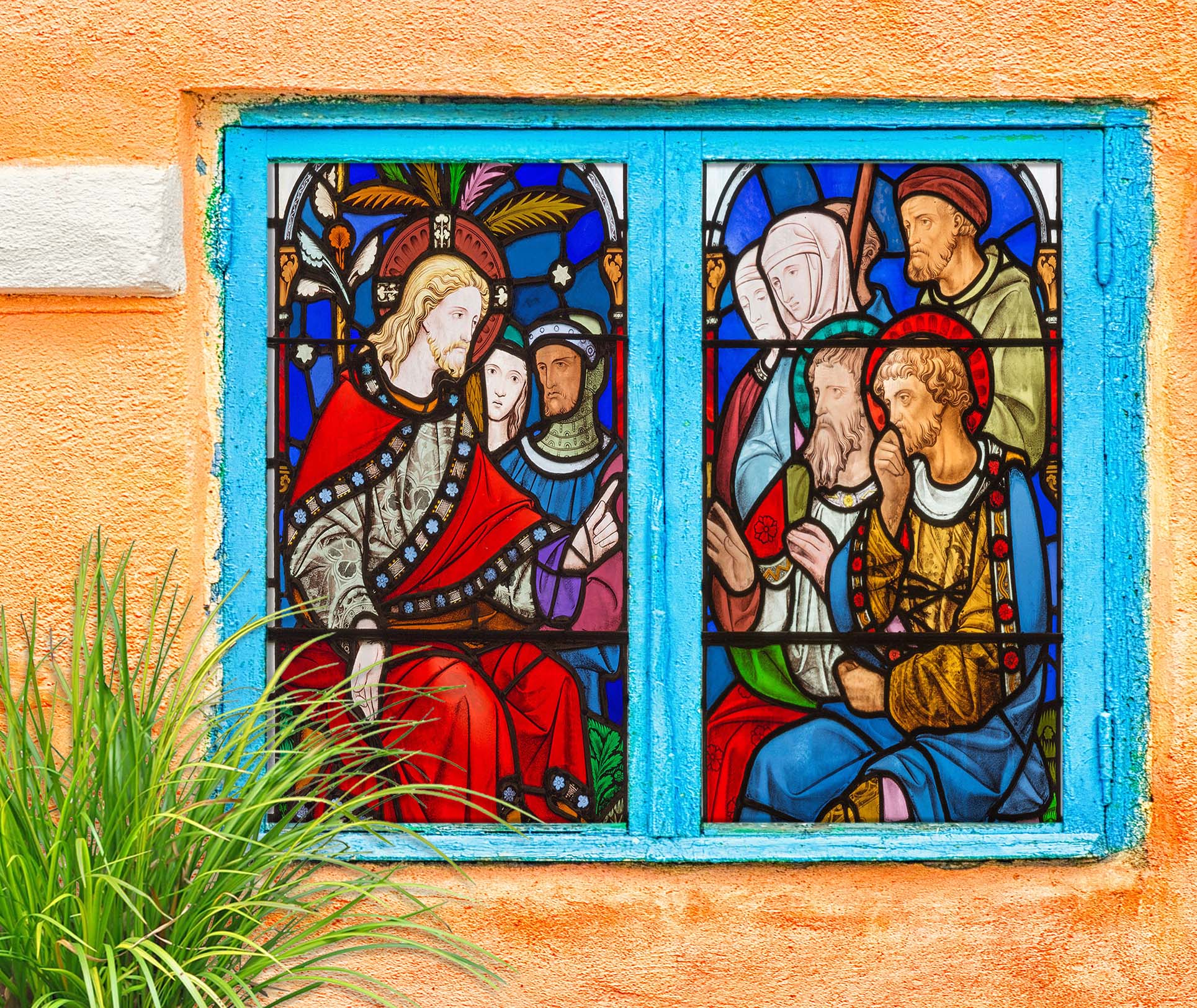 3D Courier Prayer 062 Window Film Print Sticker Cling Stained Glass UV Block