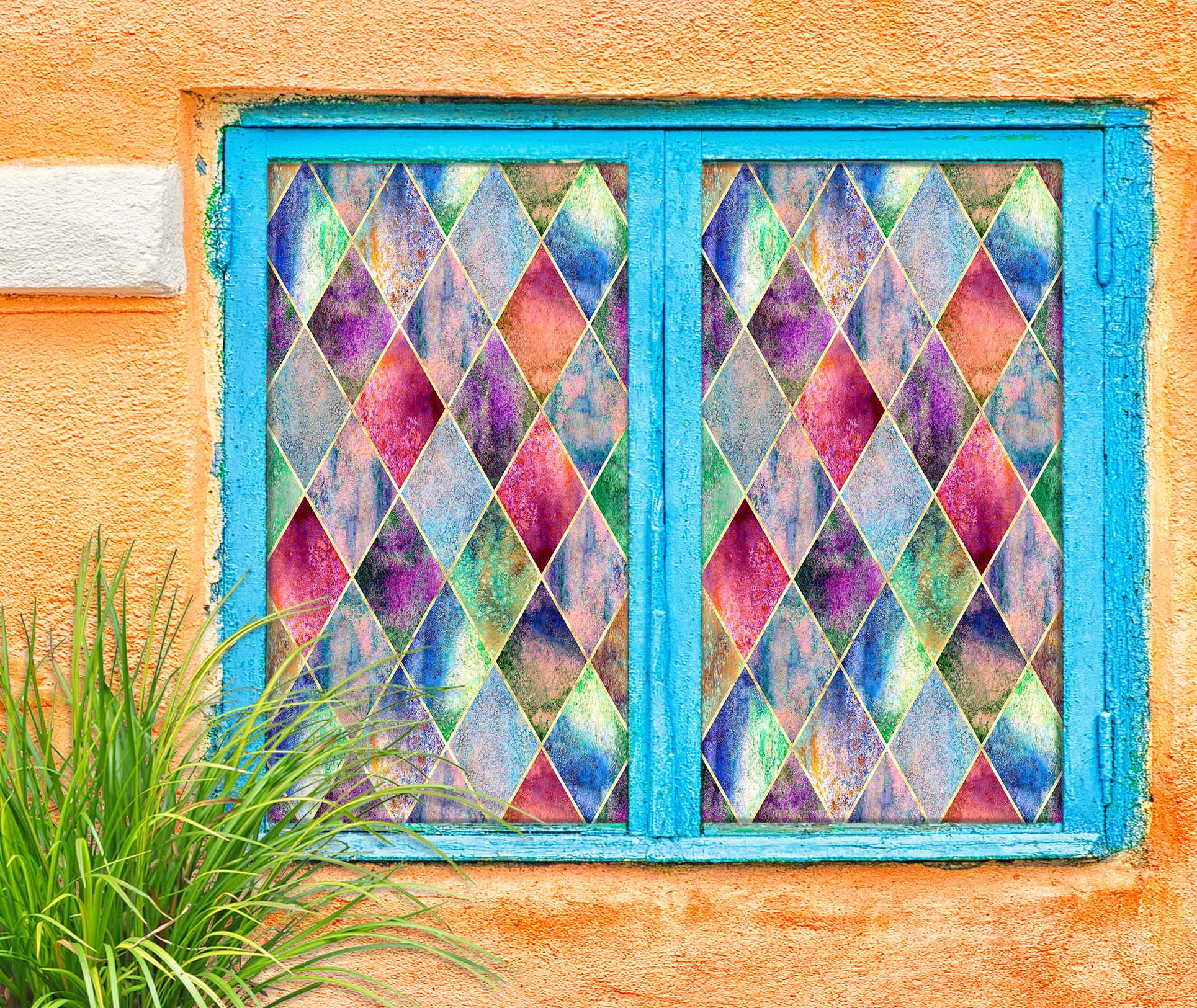 3D Color Graphics 437 Window Film Print Sticker Cling Stained Glass UV Block