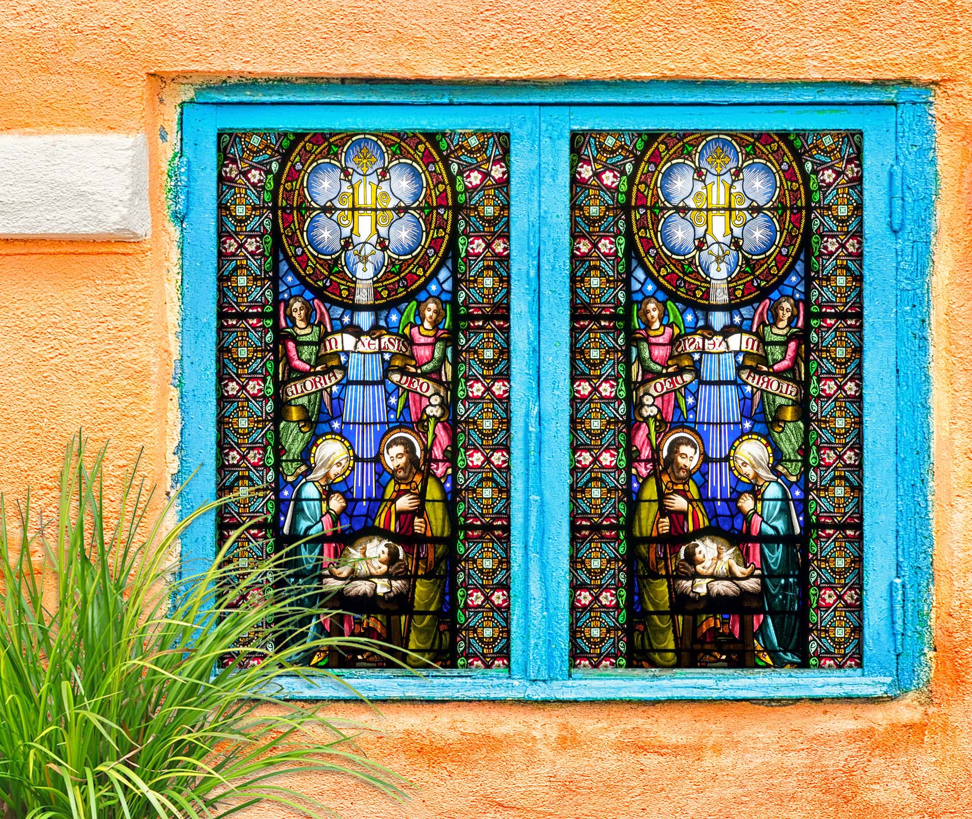 3D Prayer Baptism 014 Window Film Print Sticker Cling Stained Glass UV Block