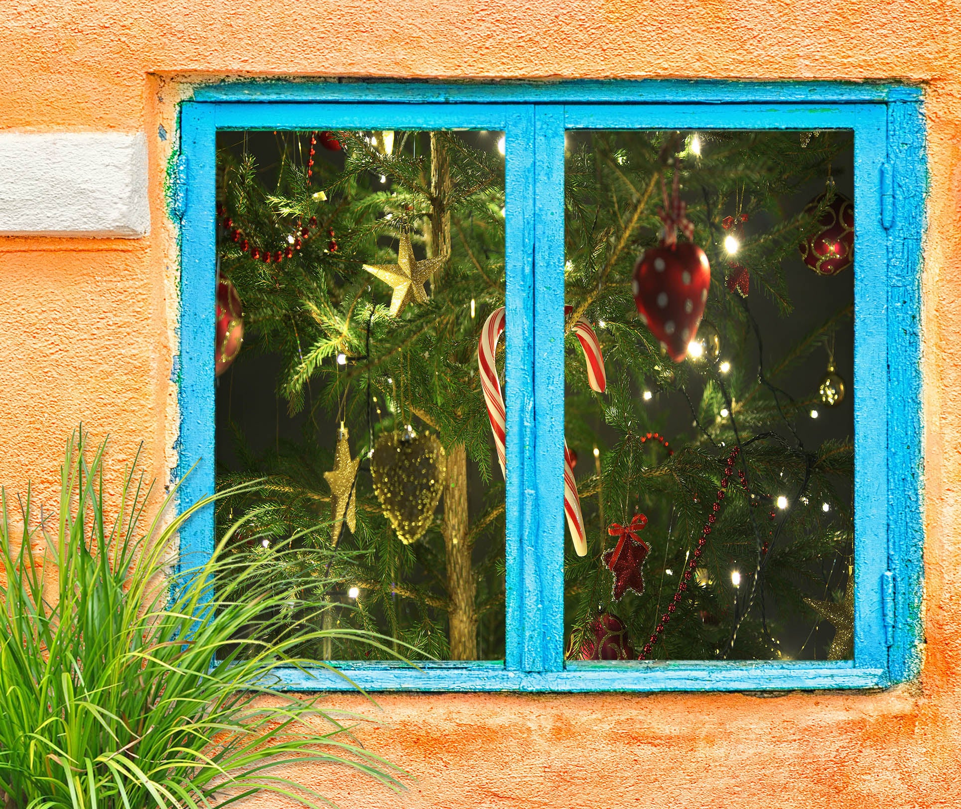 3D Tree Pendant 30011 Christmas Window Film Print Sticker Cling Stained Glass Xmas