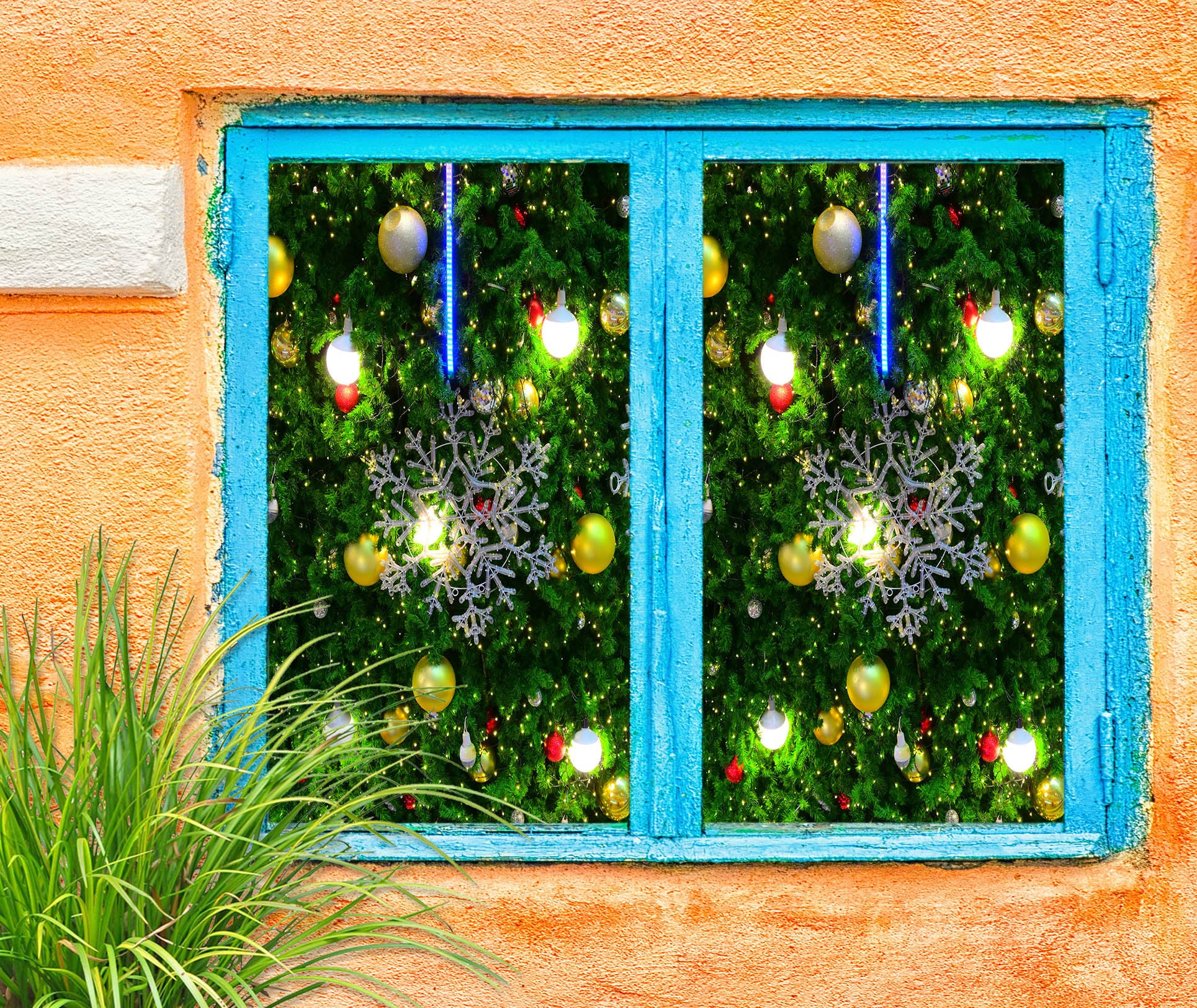 3D Ball Pendant Snowflake 31083 Christmas Window Film Print Sticker Cling Stained Glass Xmas