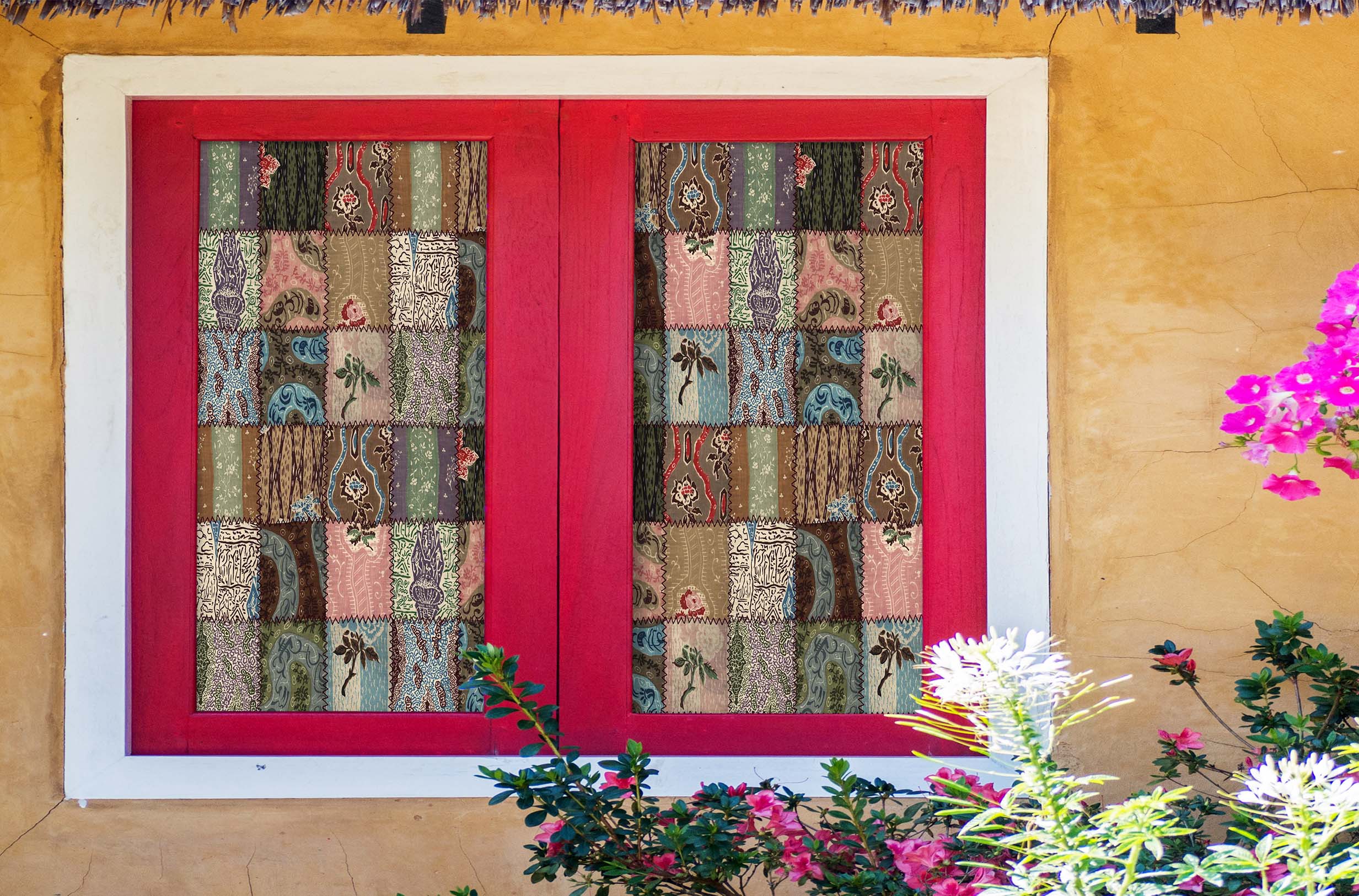 3D Traditional Texture 376 Window Film Print Sticker Cling Stained Glass UV Block