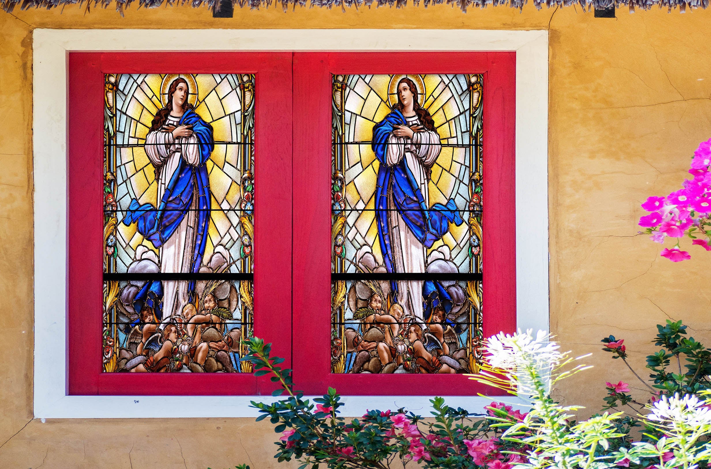 3D Saint Light 176 Window Film Print Sticker Cling Stained Glass UV Block